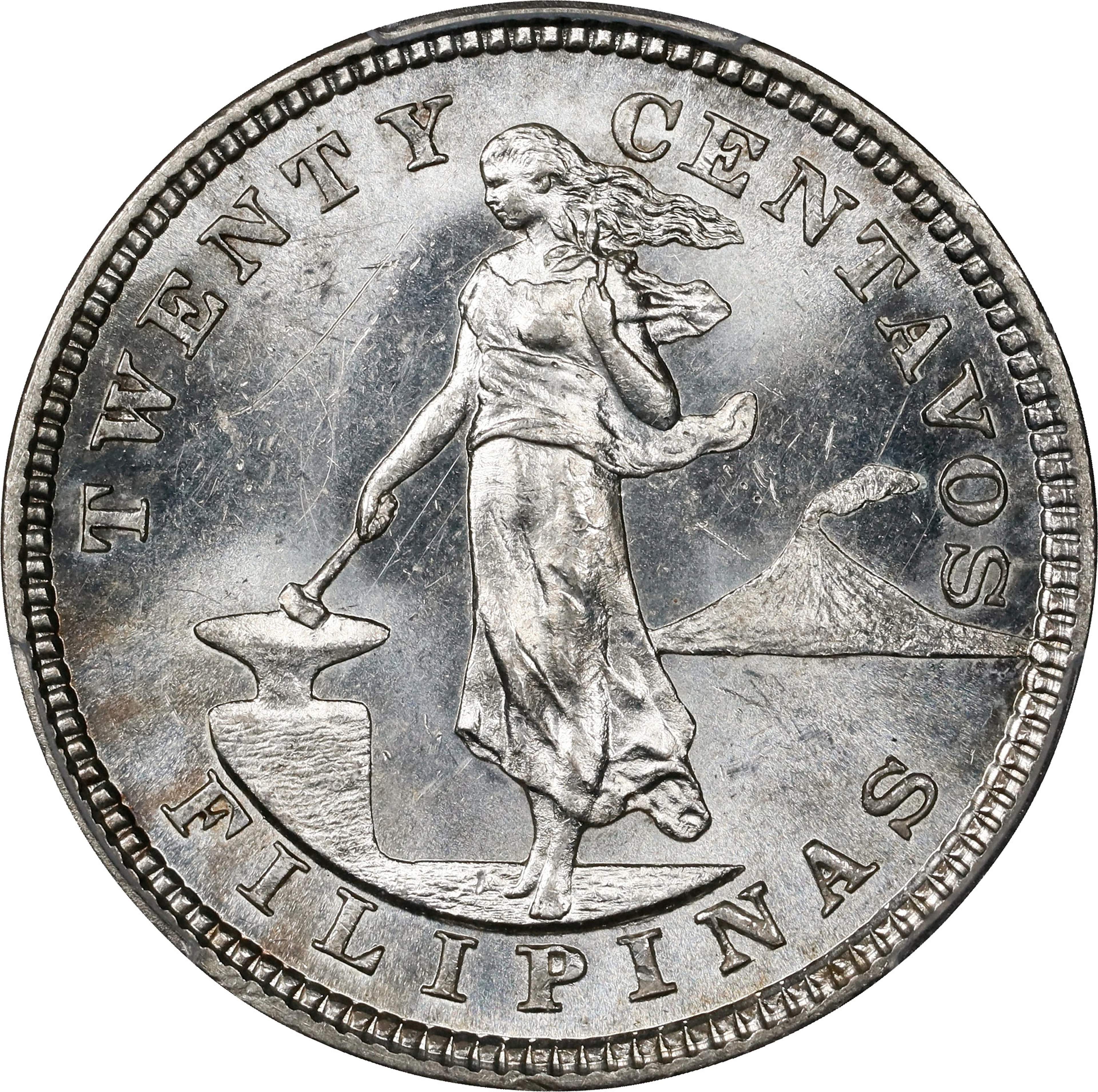 PHILIPPINES. 20 Centavos, 1904. San Francisco Mint. PCGS MS-63.