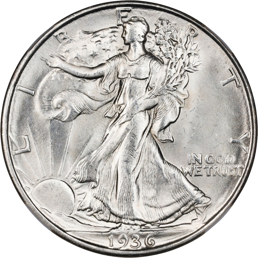 1936-D Walking Liberty Half Dollar. MS-64 (NGC).