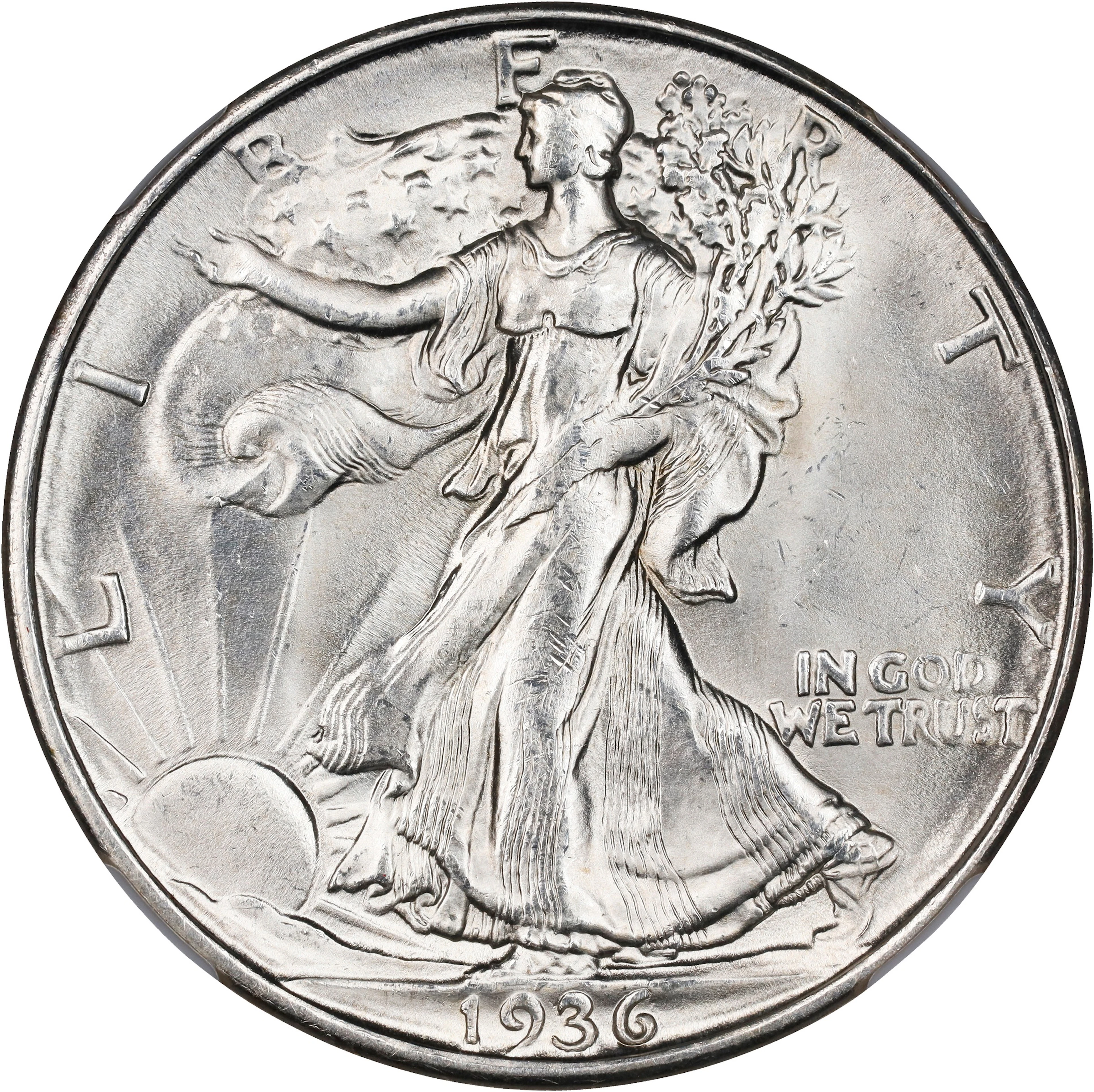1936-D Walking Liberty Half Dollar. MS-64 (NGC).