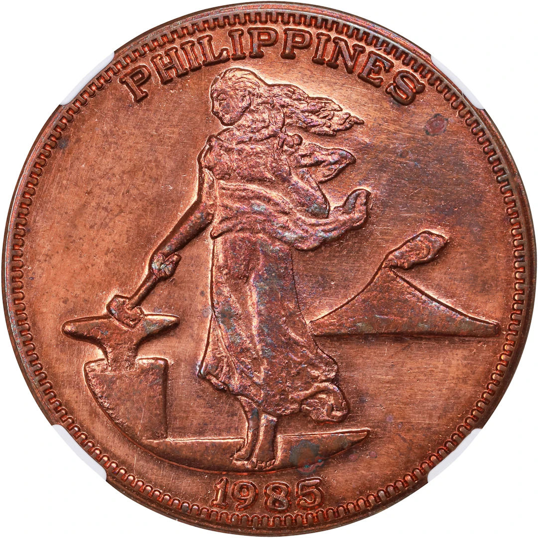 PHILIPPINES. Bayanihan Collectors Club Bronze Medal, 1985. NGC MS-63 Red Brown.