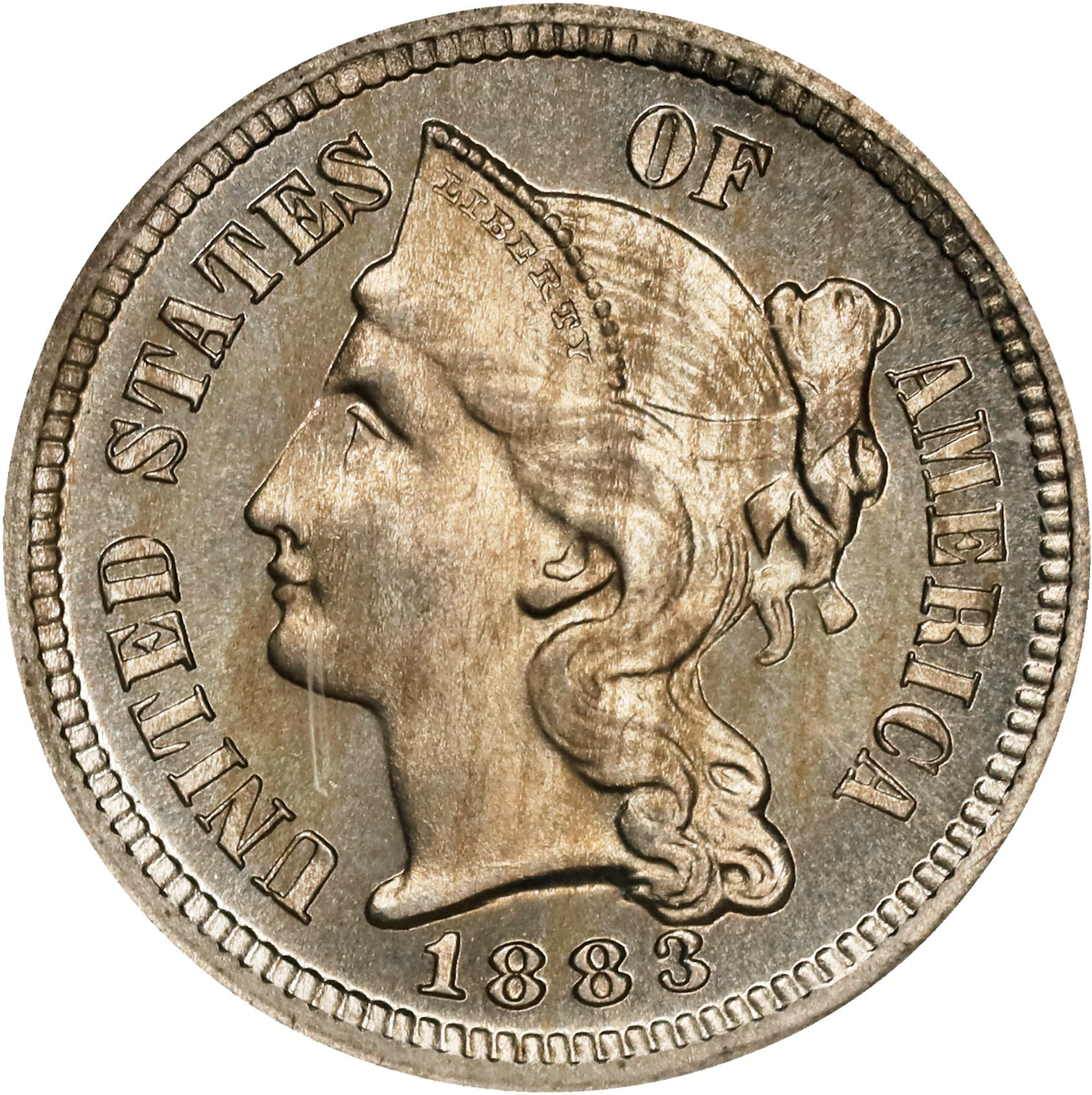 1883 Nickel Three-Cent Piece. Proof-66 (NGC). OH Generation 4.0.