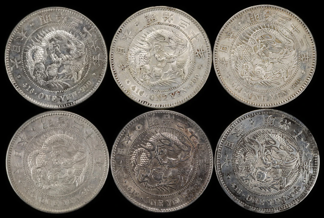 JAPAN. Sextet of Yen (6 Pieces), Years 16-30 (1883-97). Osaka Mint.