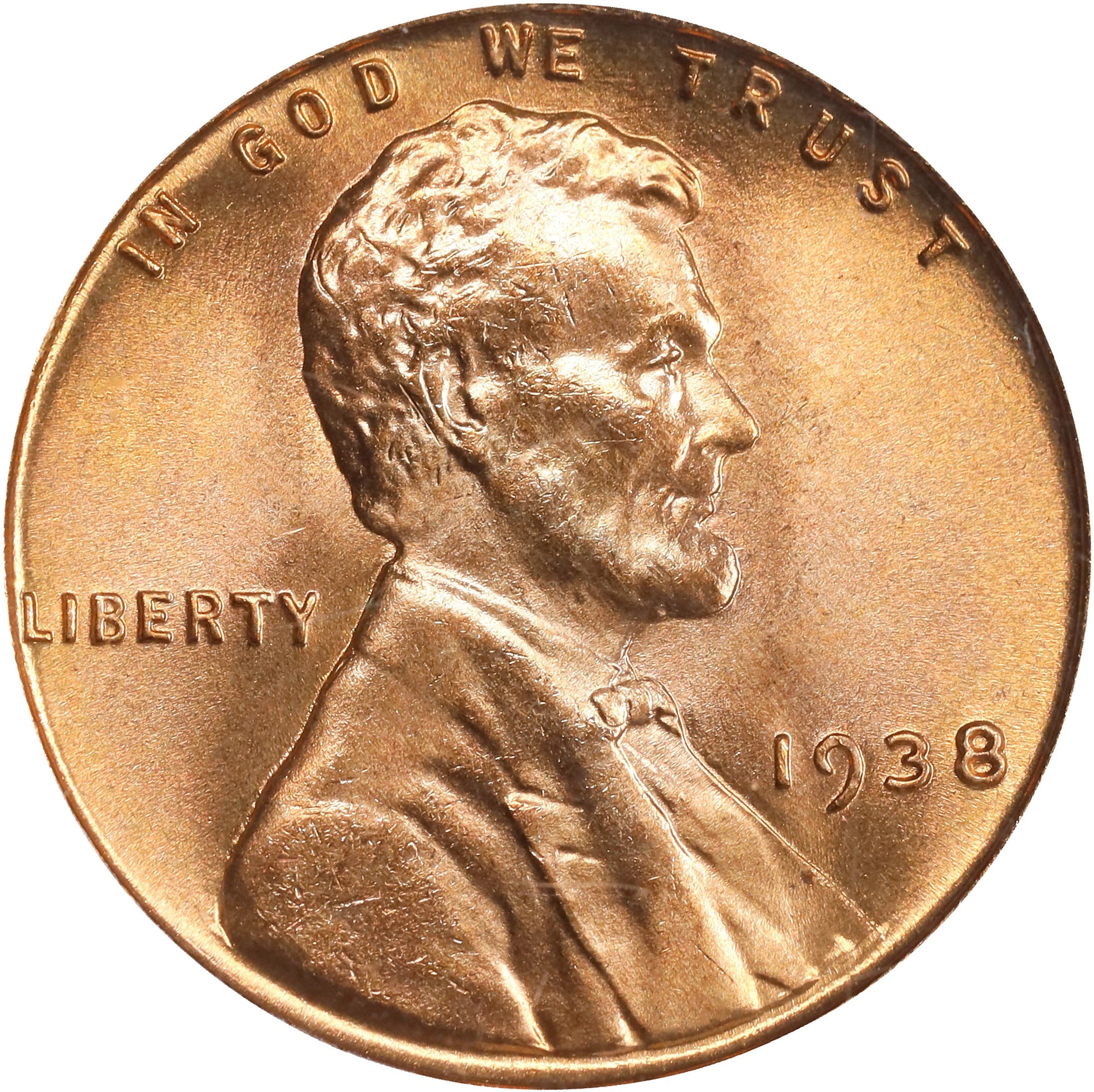 1938 Lincoln Cent. MS-67 RD (PCGS). CAC. OGH Generation 3.1.