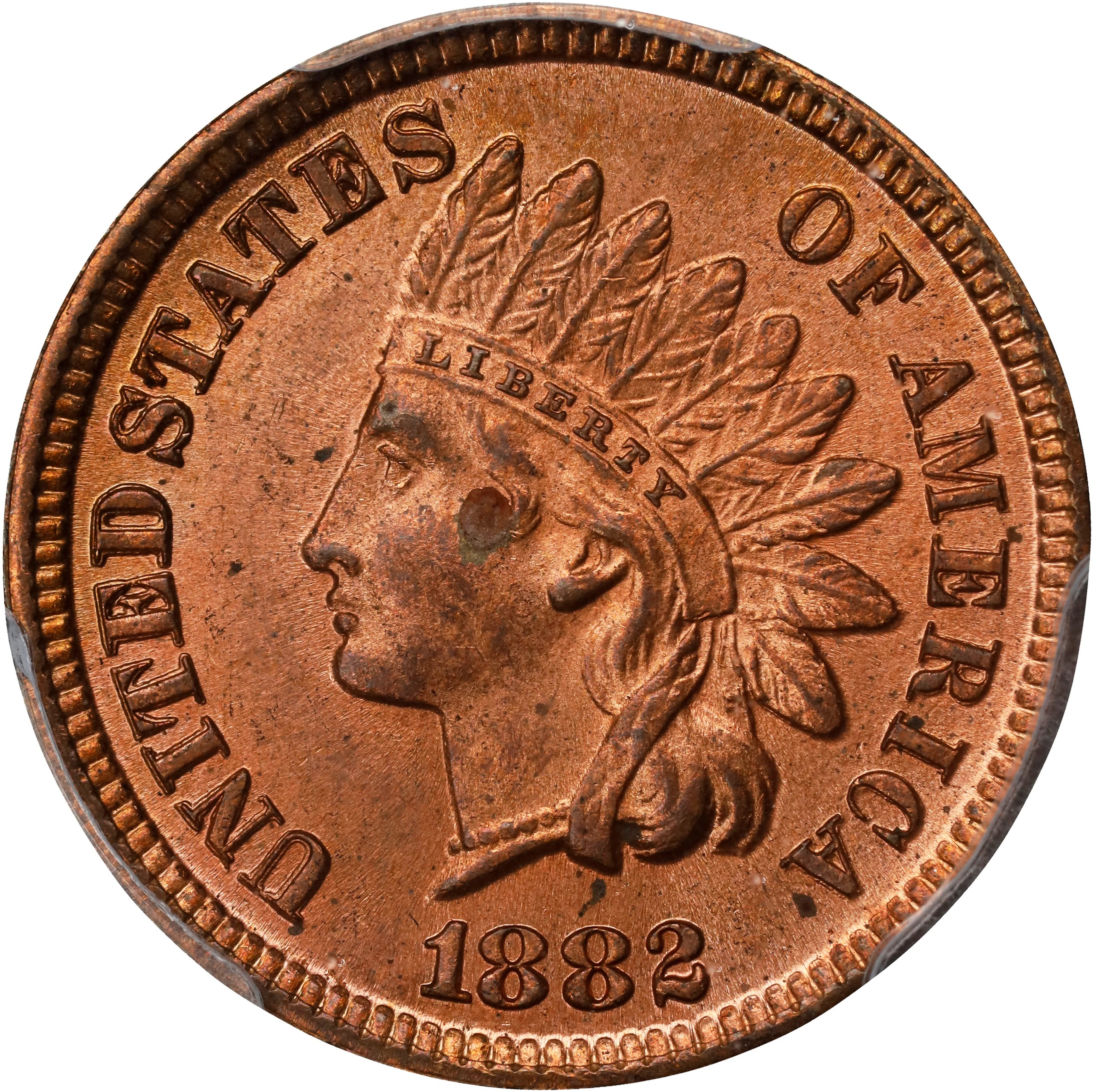 1882 Indian Cent. MS-63 RB (PCGS).
