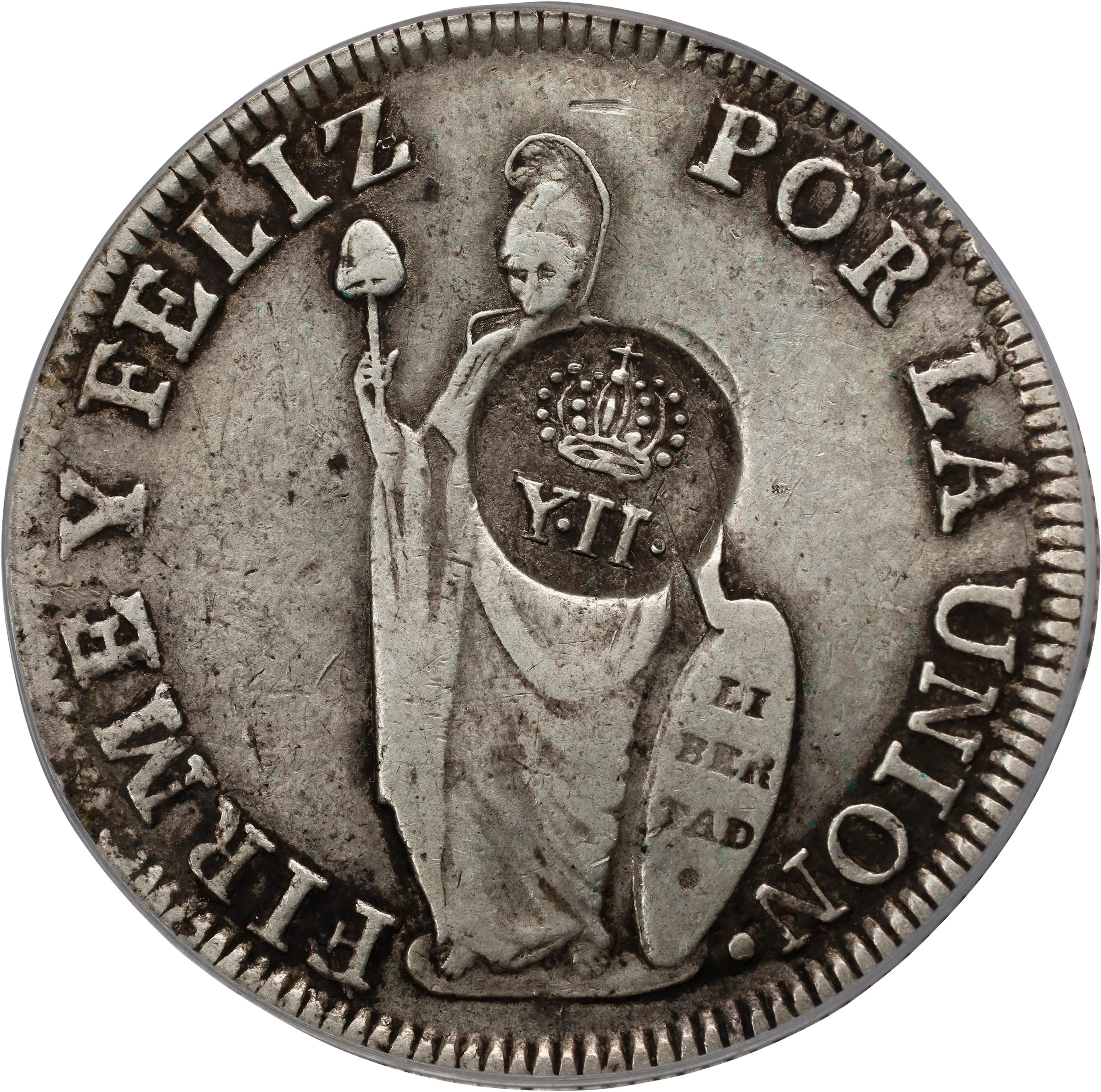 PHILIPPINES. Philippines - Peru. 8 Reales, ND (1834-37). Manila Mint.