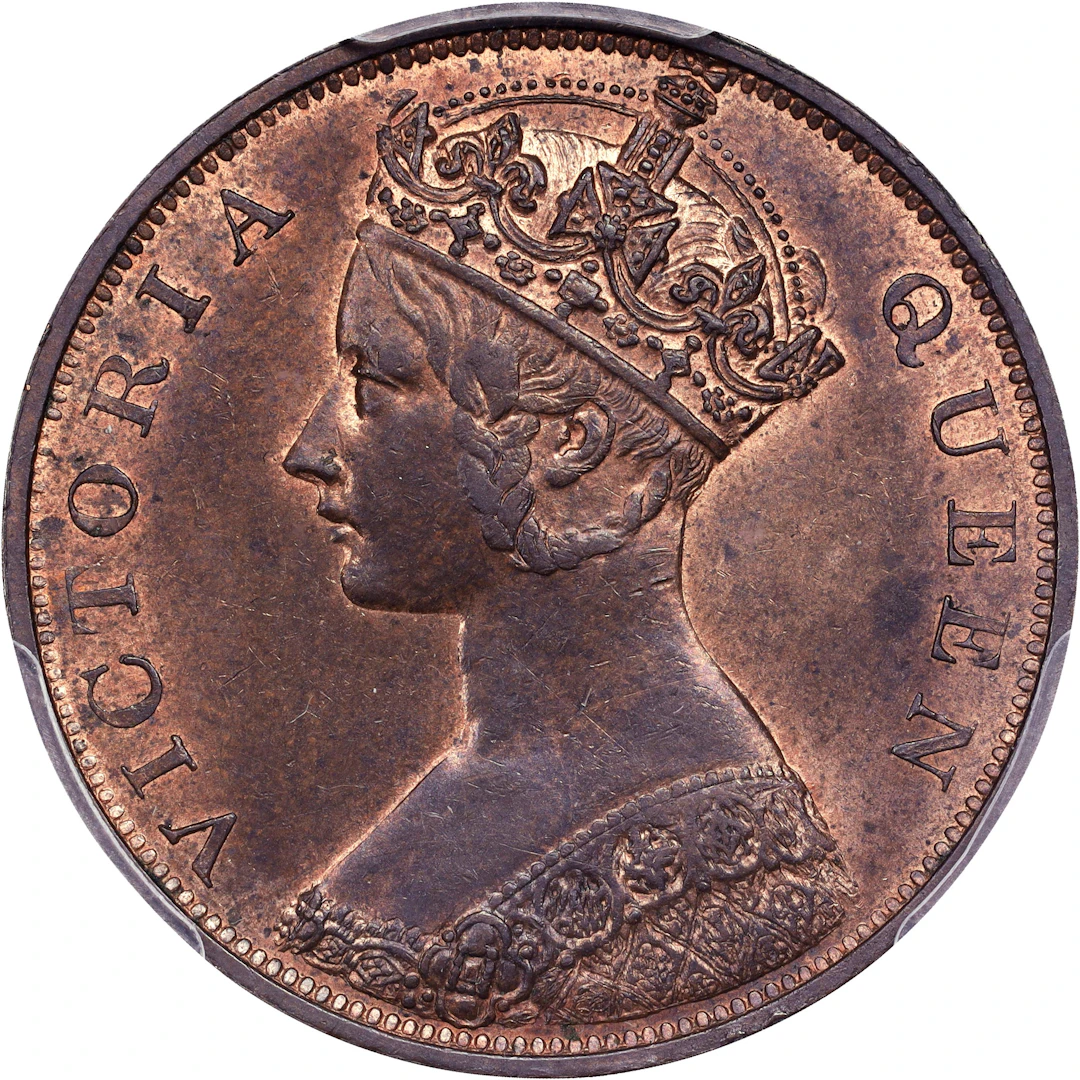 (t) HONG KONG (SAR). Cent, 1863. London Mint. Victoria. PCGS MS-64 Brown.