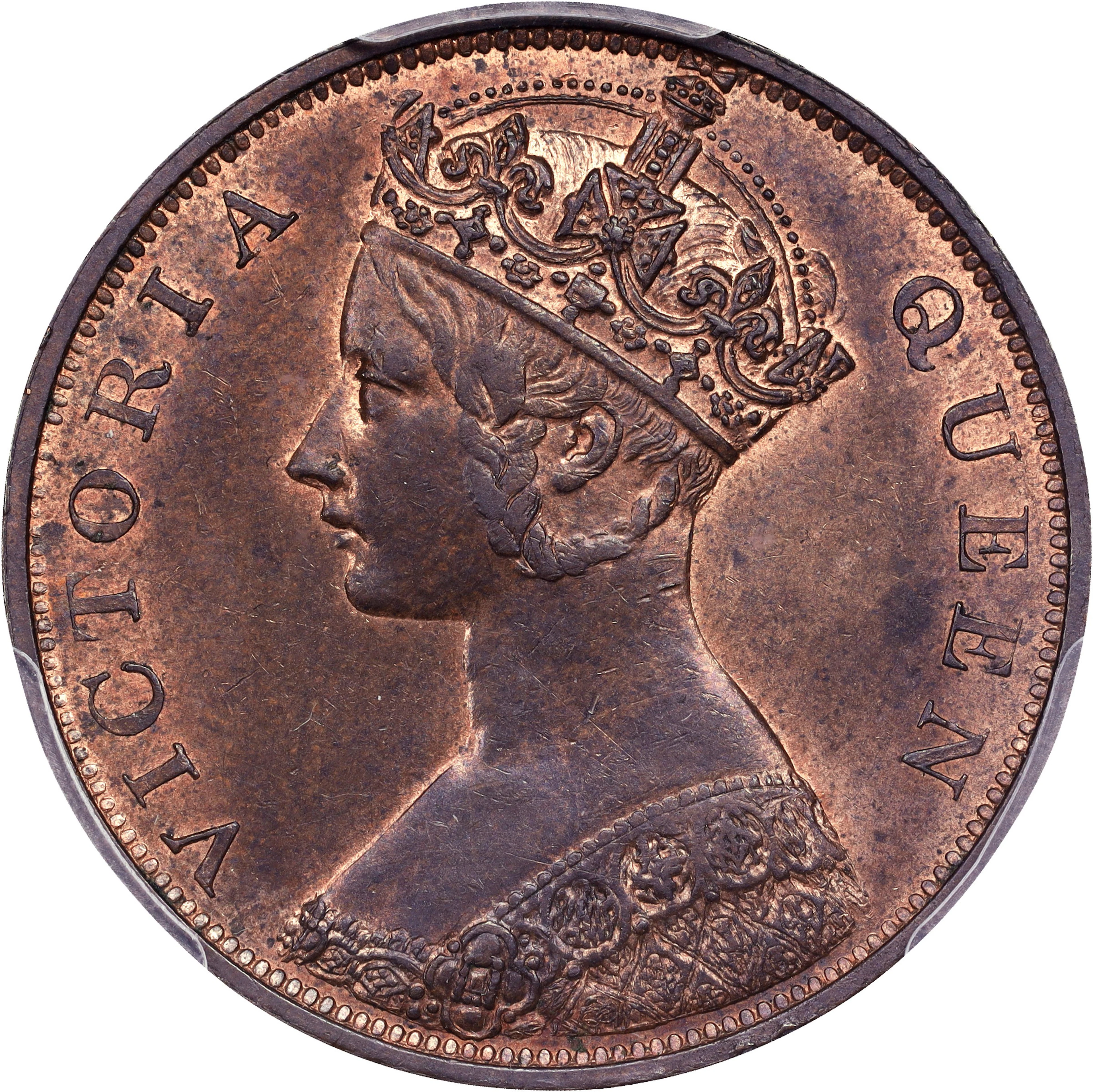 (t) HONG KONG (SAR). Cent, 1863. London Mint. Victoria. PCGS MS-64 Brown.