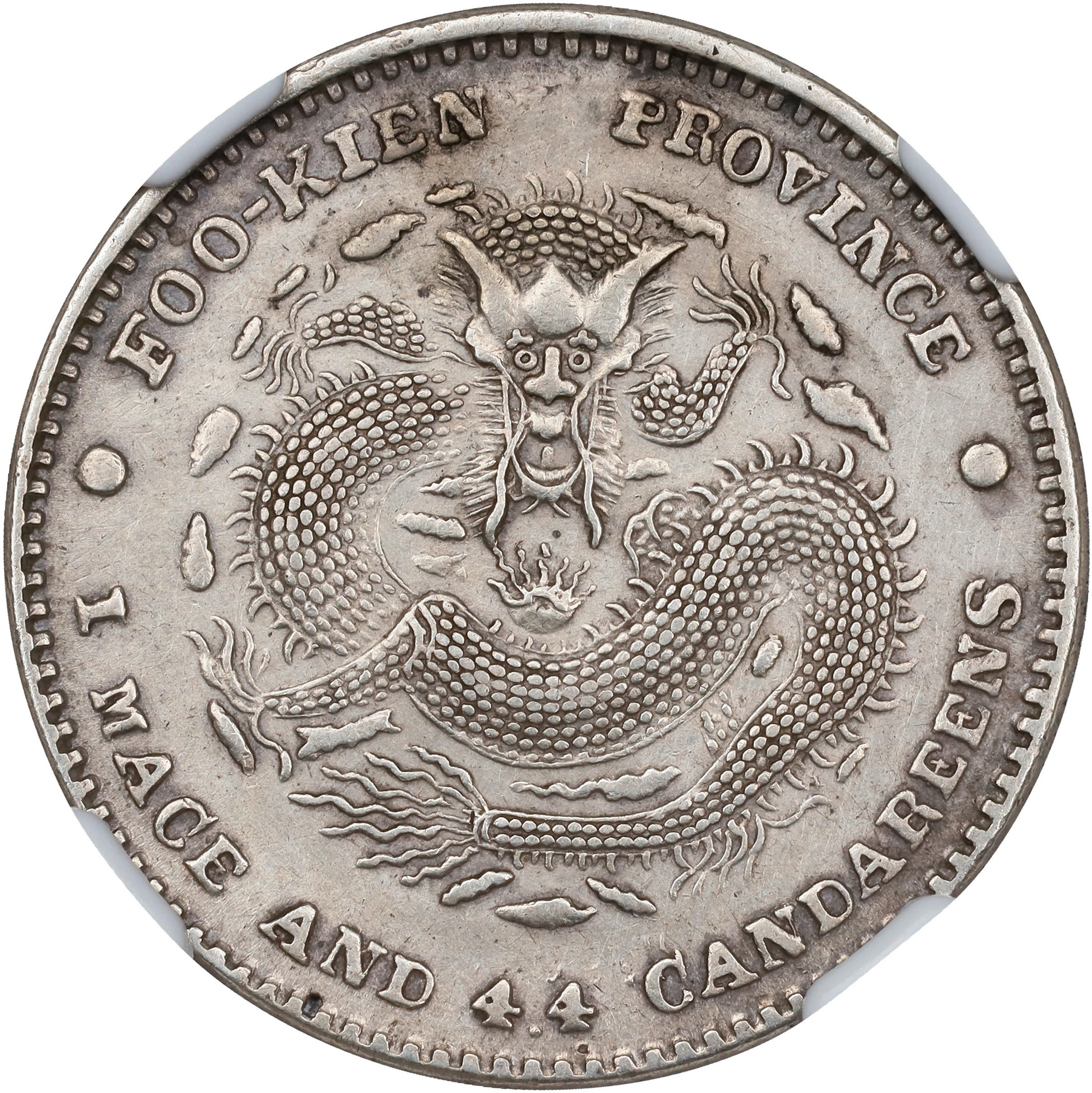 (t) CHINA. Fukien. 1 Mace 4.4 Candareens (20 Cents), ND (1896-1903).