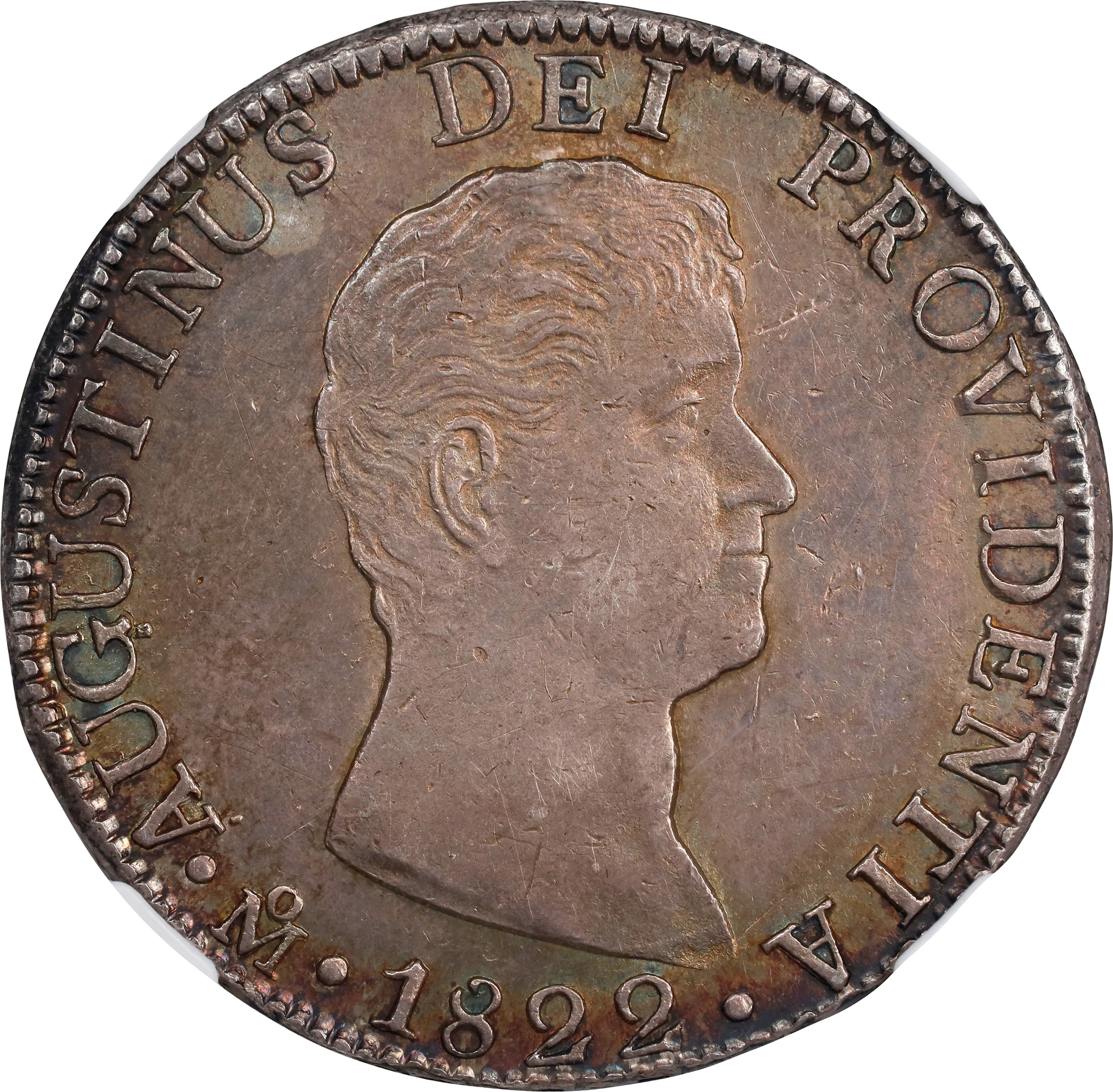 MEXICO. 8 Reales, 1822-Mo JM. Mexico City Mint. Agustin I Iturbide. NGC AU-58.
