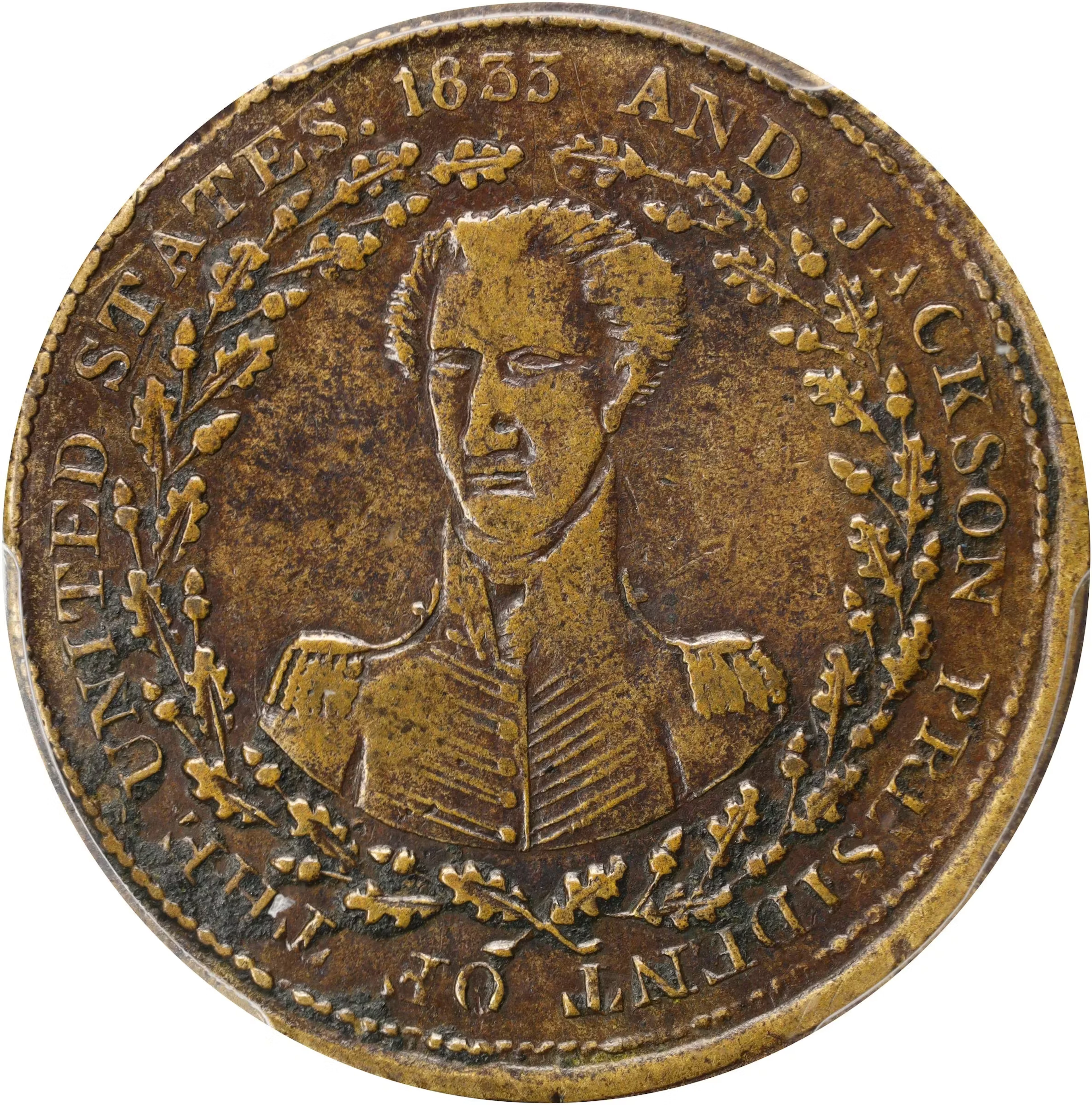 1833 Andrew Jackson. Small Shield. HT-8, Low-5A, DeWitt-AJACK 1832-2