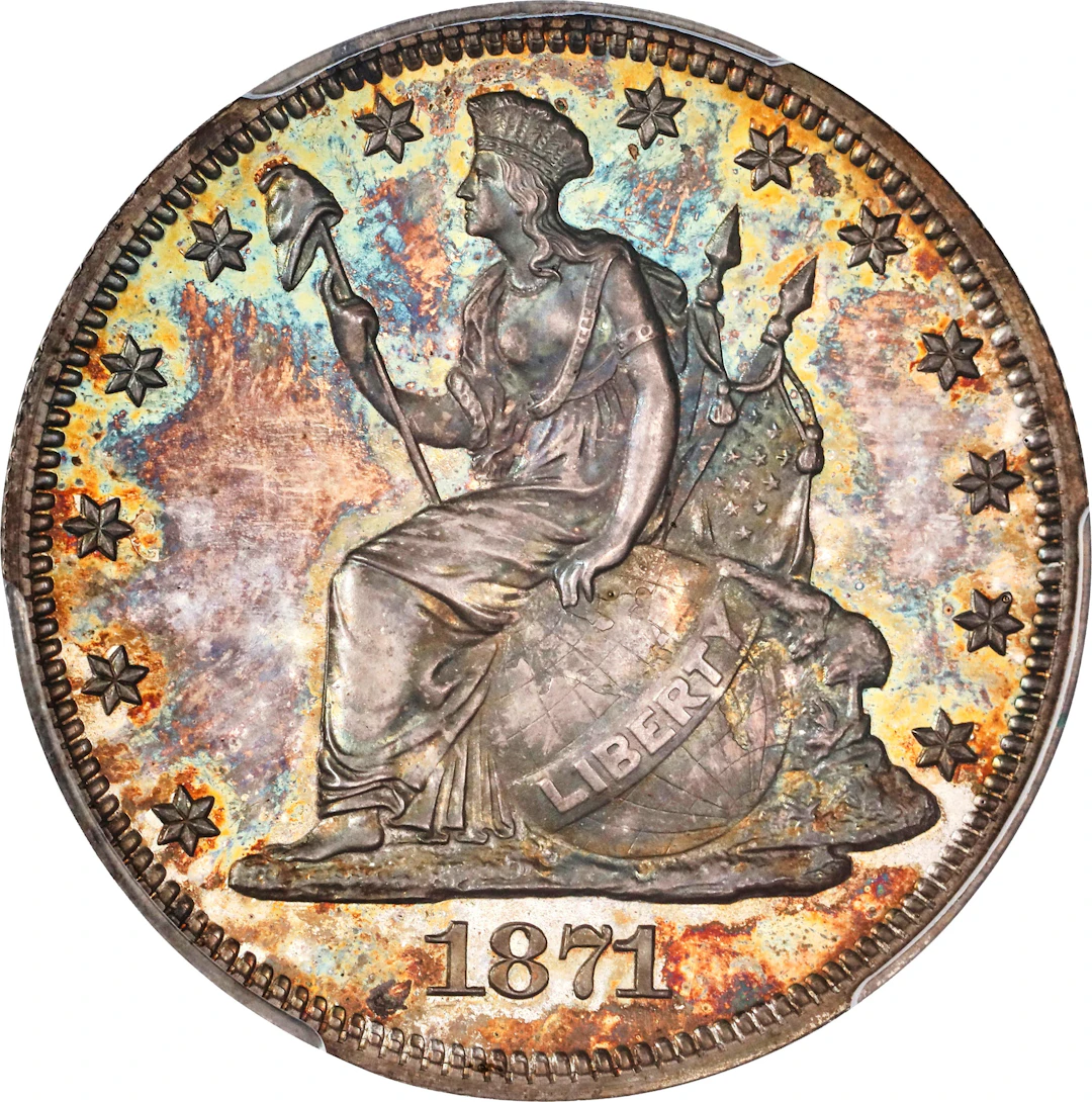 1871 Pattern Half Dollar. Judd-1111, Pollock-1247. Rarity-7-. Silver.