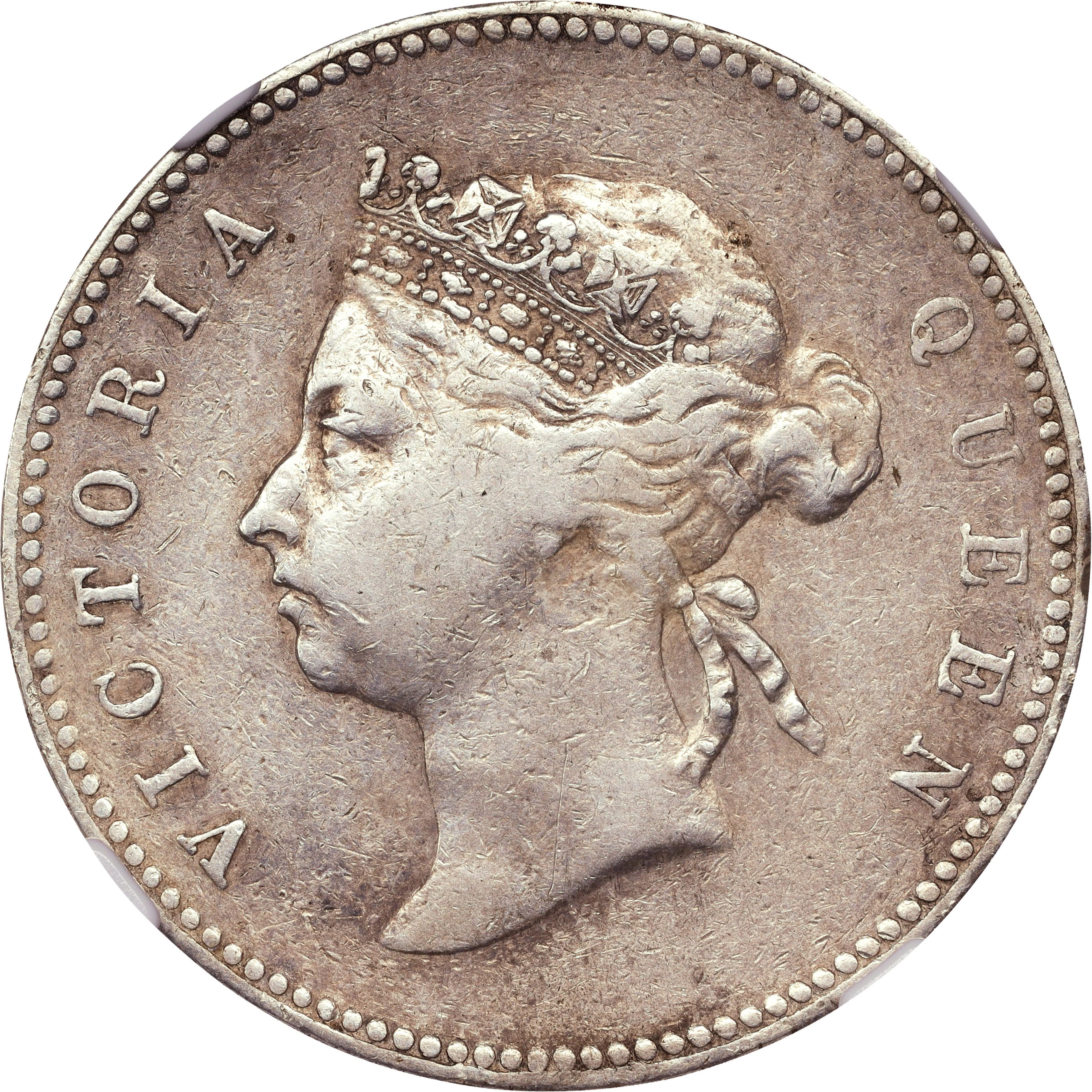 (t) HONG KONG (SAR). 50 Cents, 1893. London Mint. Victoria. NGC EF