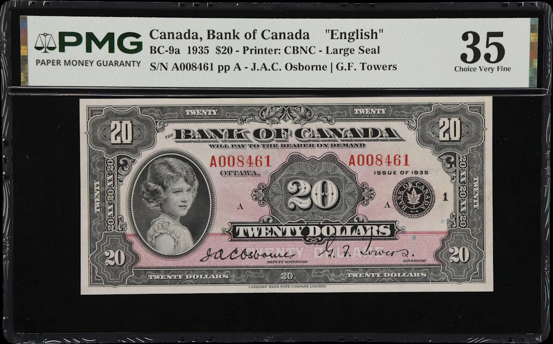 CANADA--BANK OF CANADA. Bank of Canada. 20 Dollars, 1935. BC-9a. English