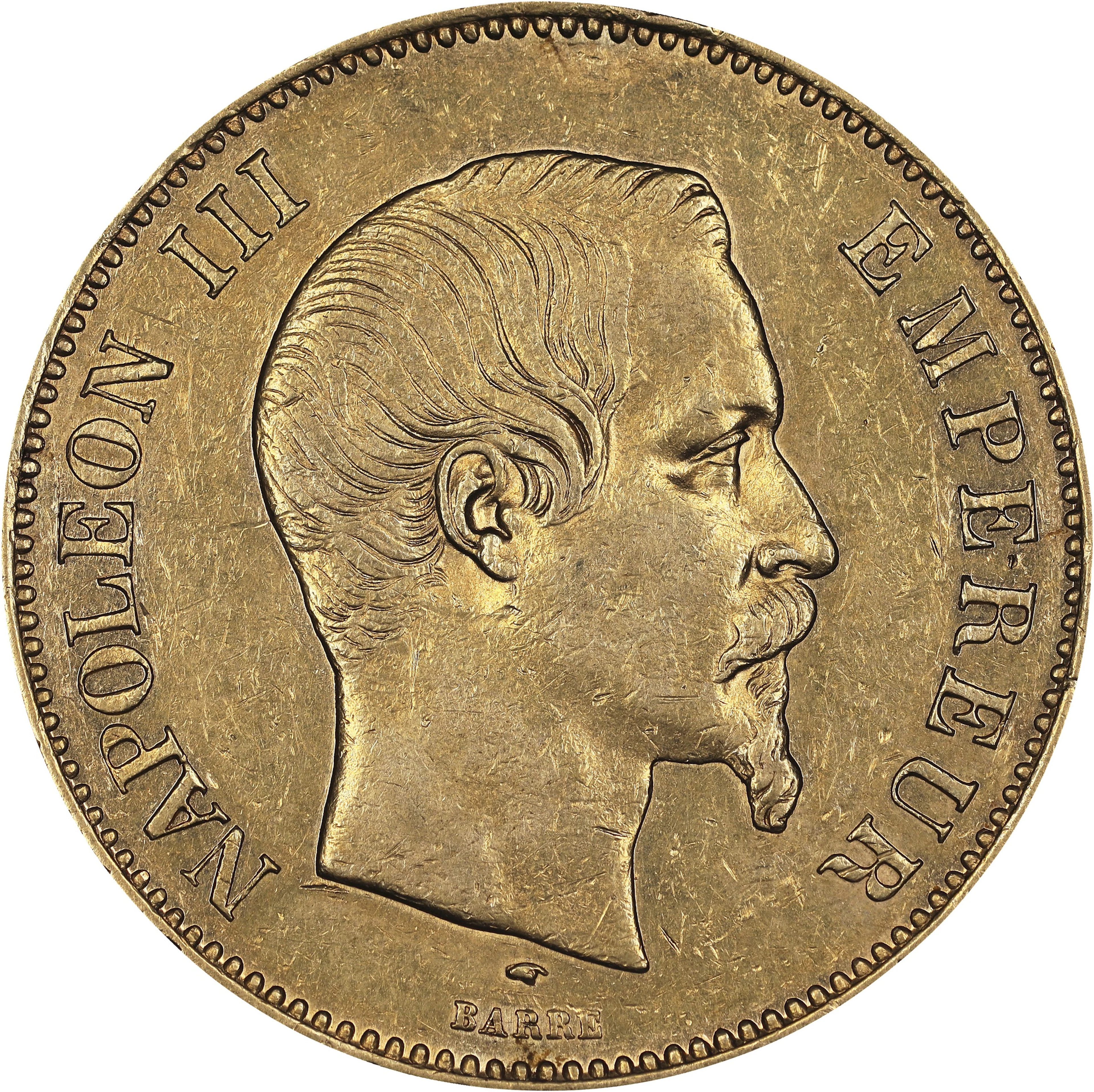 (0.933 oz, 29.02 g AGW). France. 1856-A Gold 100 Francs.