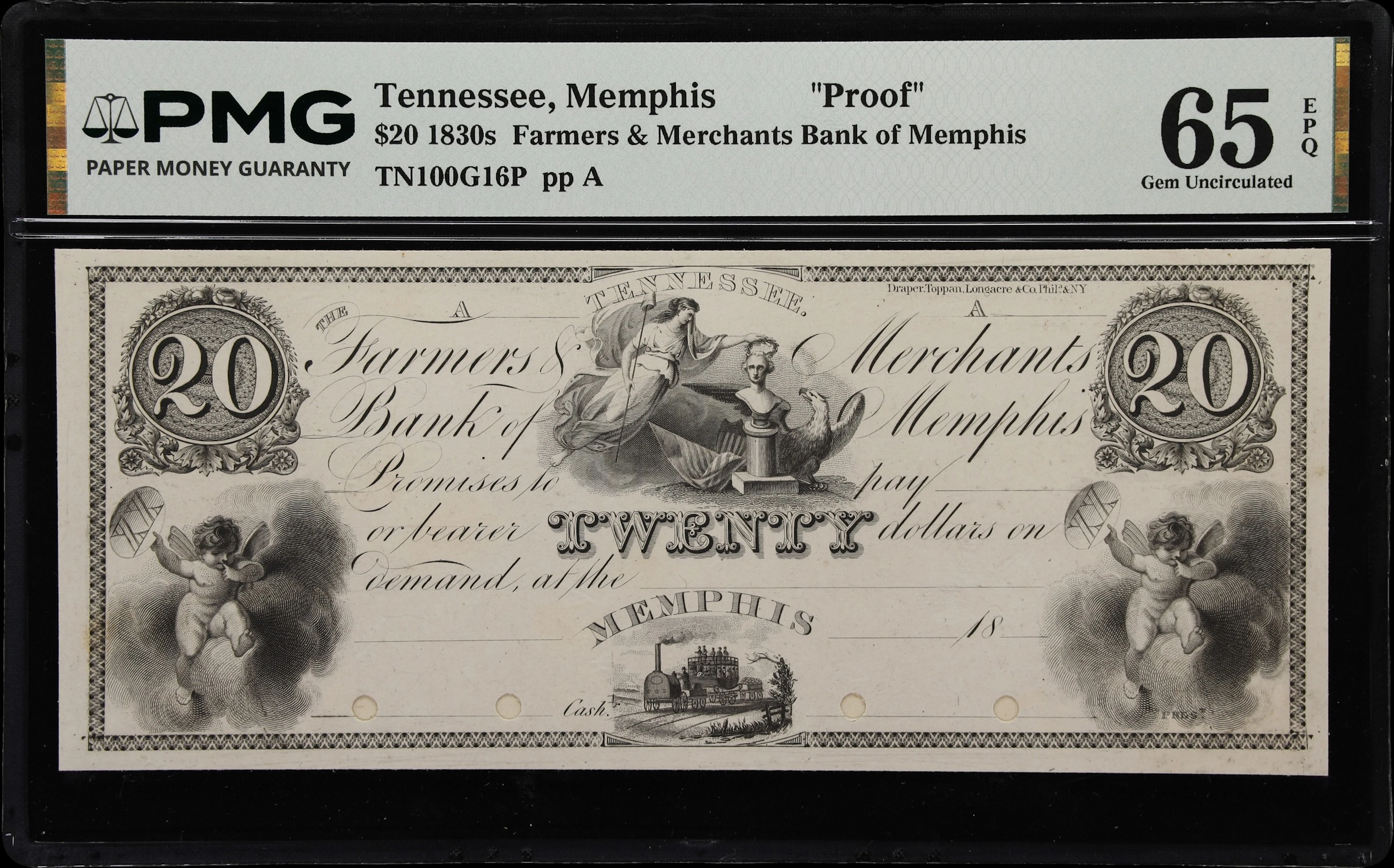 Memphis, Tennessee. Farmers & Merchants Bank of Memphis. 18xx $20.