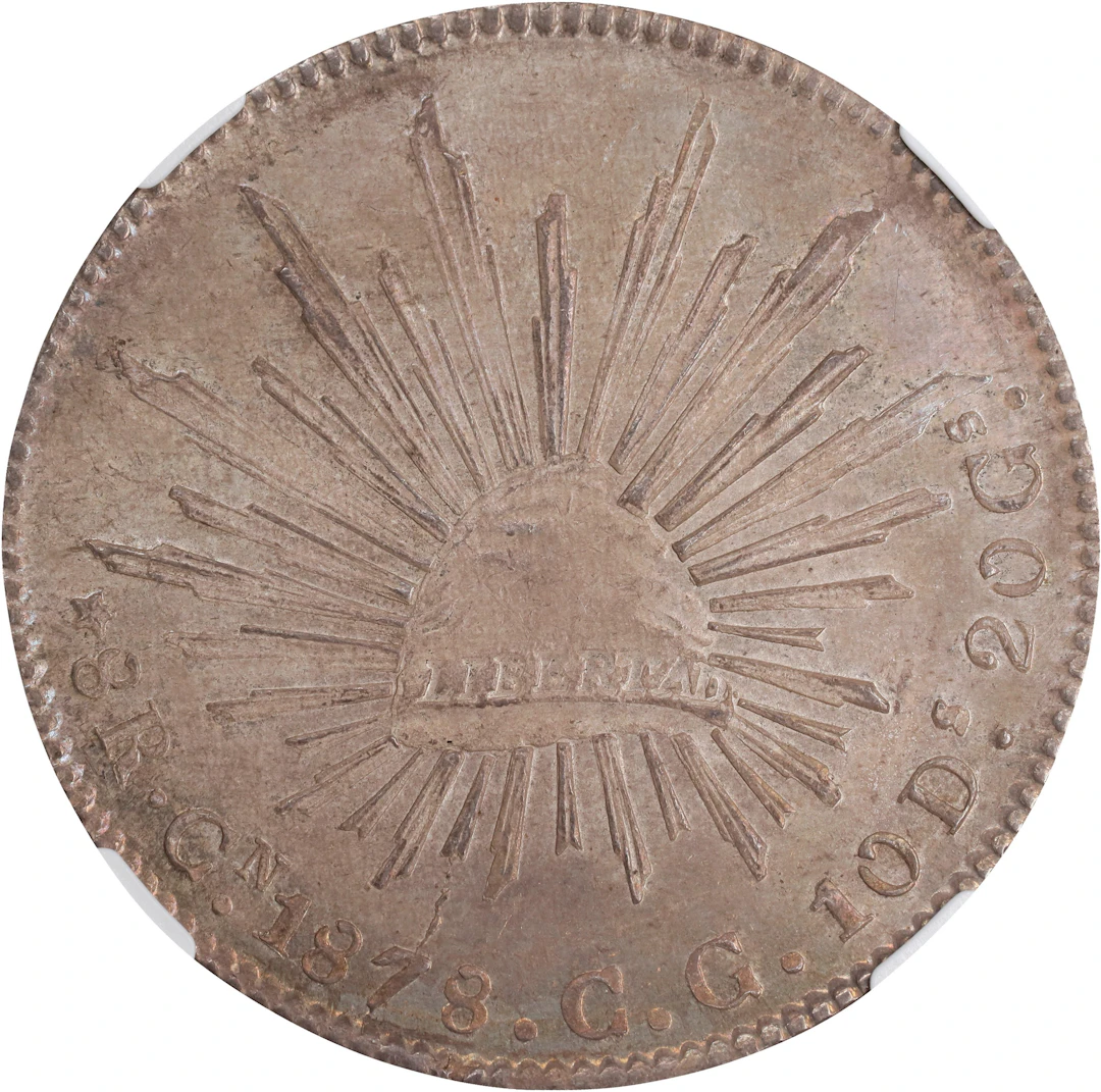 MEXICO. 8 Reales, 1878-Cn CG. Culiacan Mint. NGC MS-62.