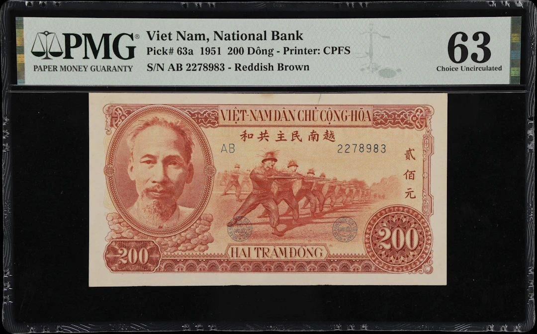 VIETNAM. National Bank of Vietnam. 200 Dong, 1951. P-63a. PMG Choice