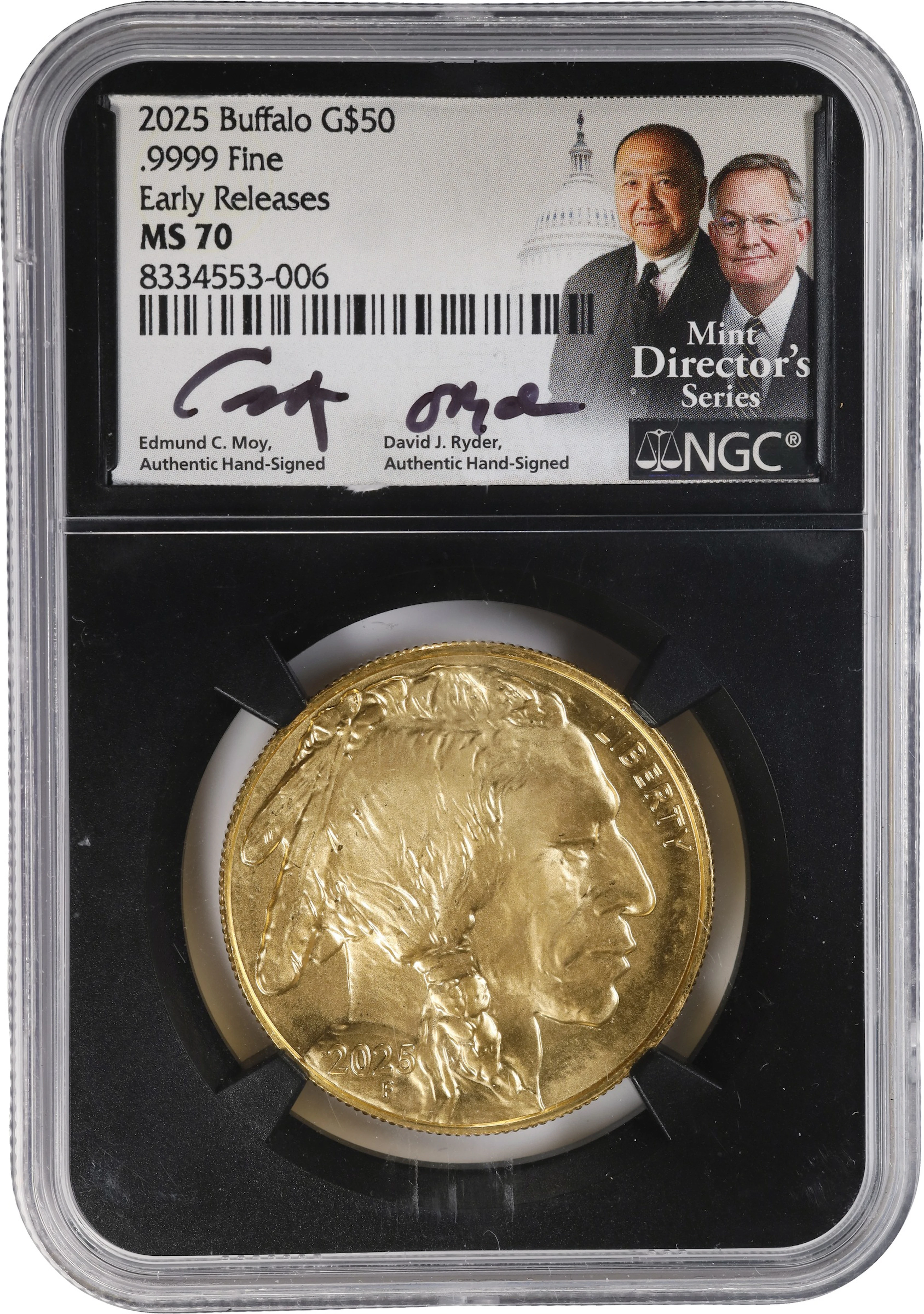 (1 oz, 31.104 g AGW). 2025 American Gold Buffalo $50. MS-70 (NGC).