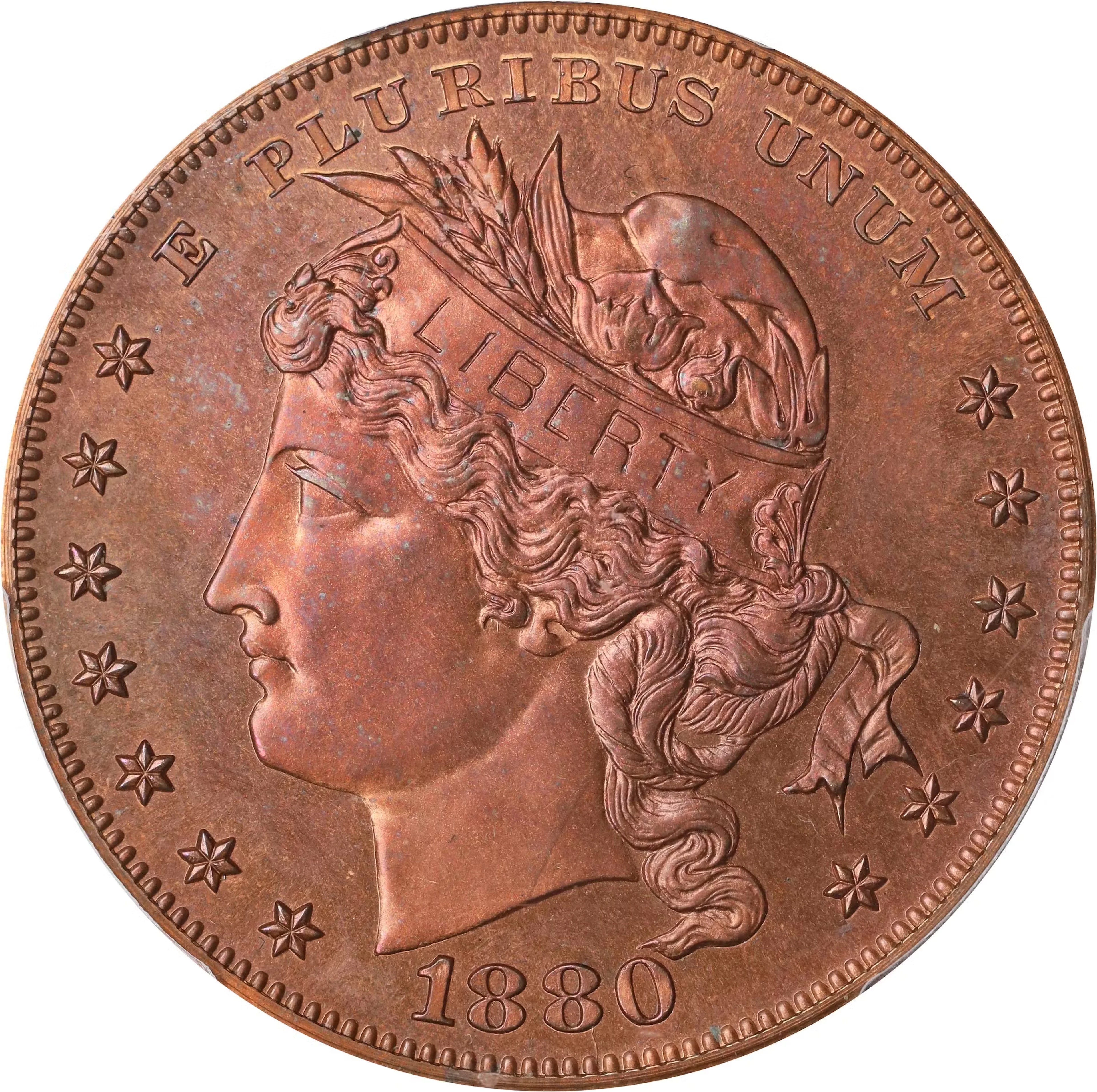 1880 Pattern Goloid Metric Dollar. Judd-1652, Pollock-1852. Rarity-6+.