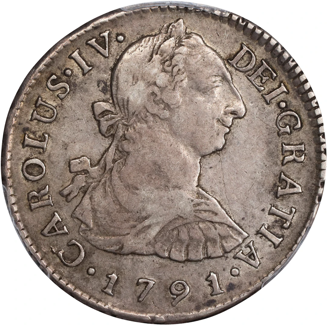 PERU. 2 Reales, 1791-LIMAE IJ. Lima Mint. Charles IV. PCGS EF-45.