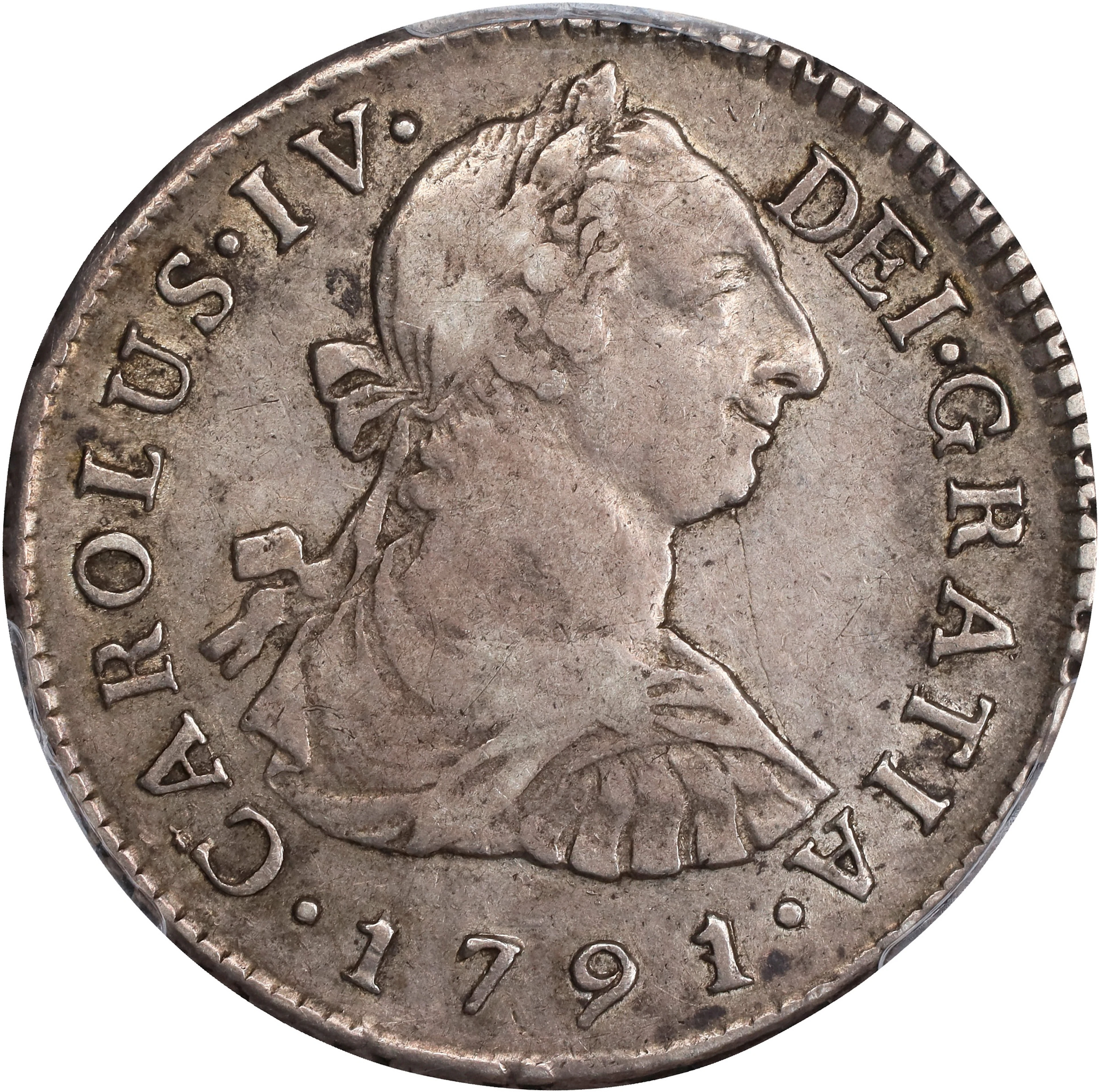 PERU. 2 Reales, 1791-LIMAE IJ. Lima Mint. Charles IV. PCGS EF-45.