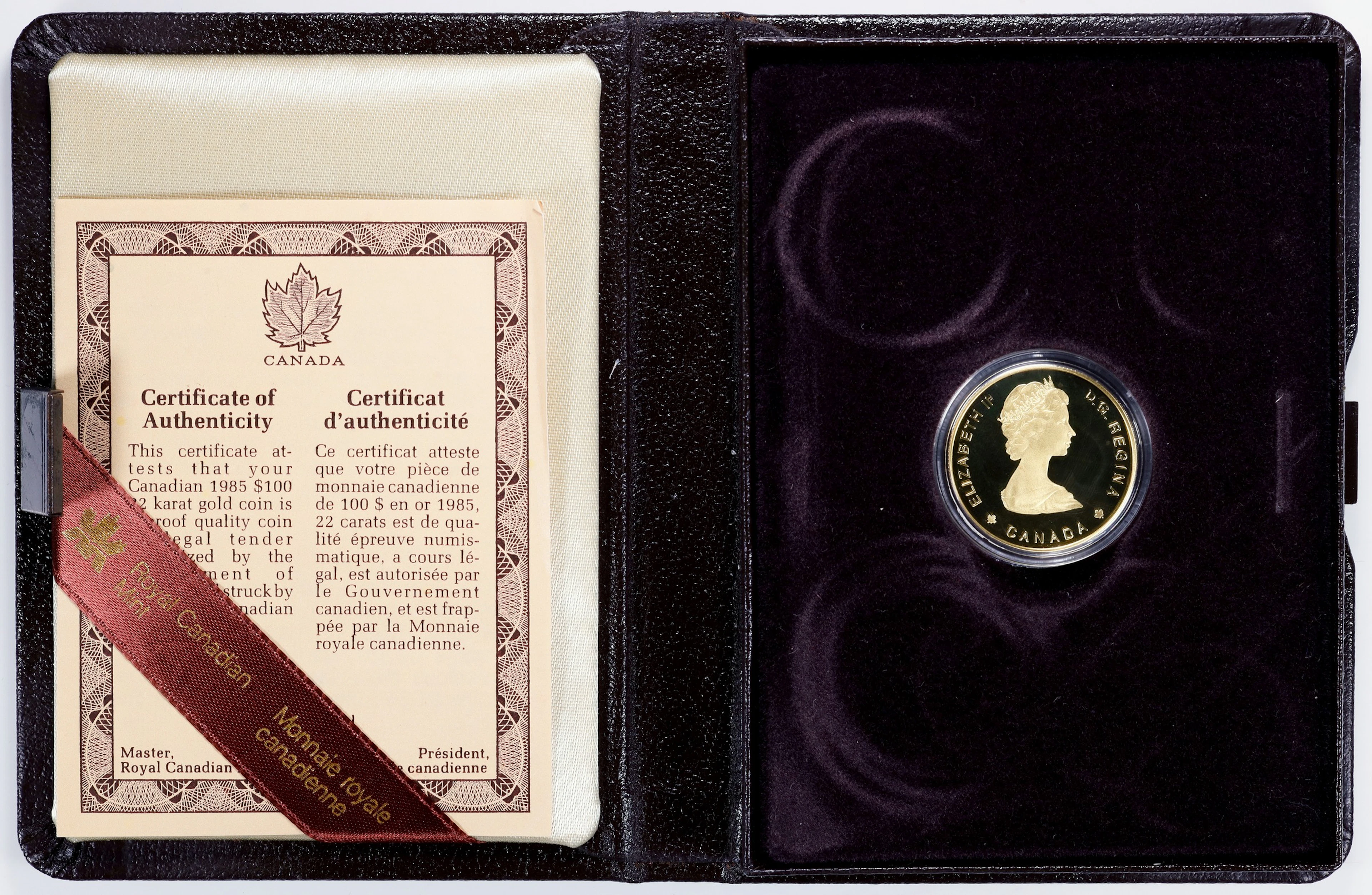 (0.5 oz, 15.552 g AGW). Canada. 1985 National Parks Gold $100.