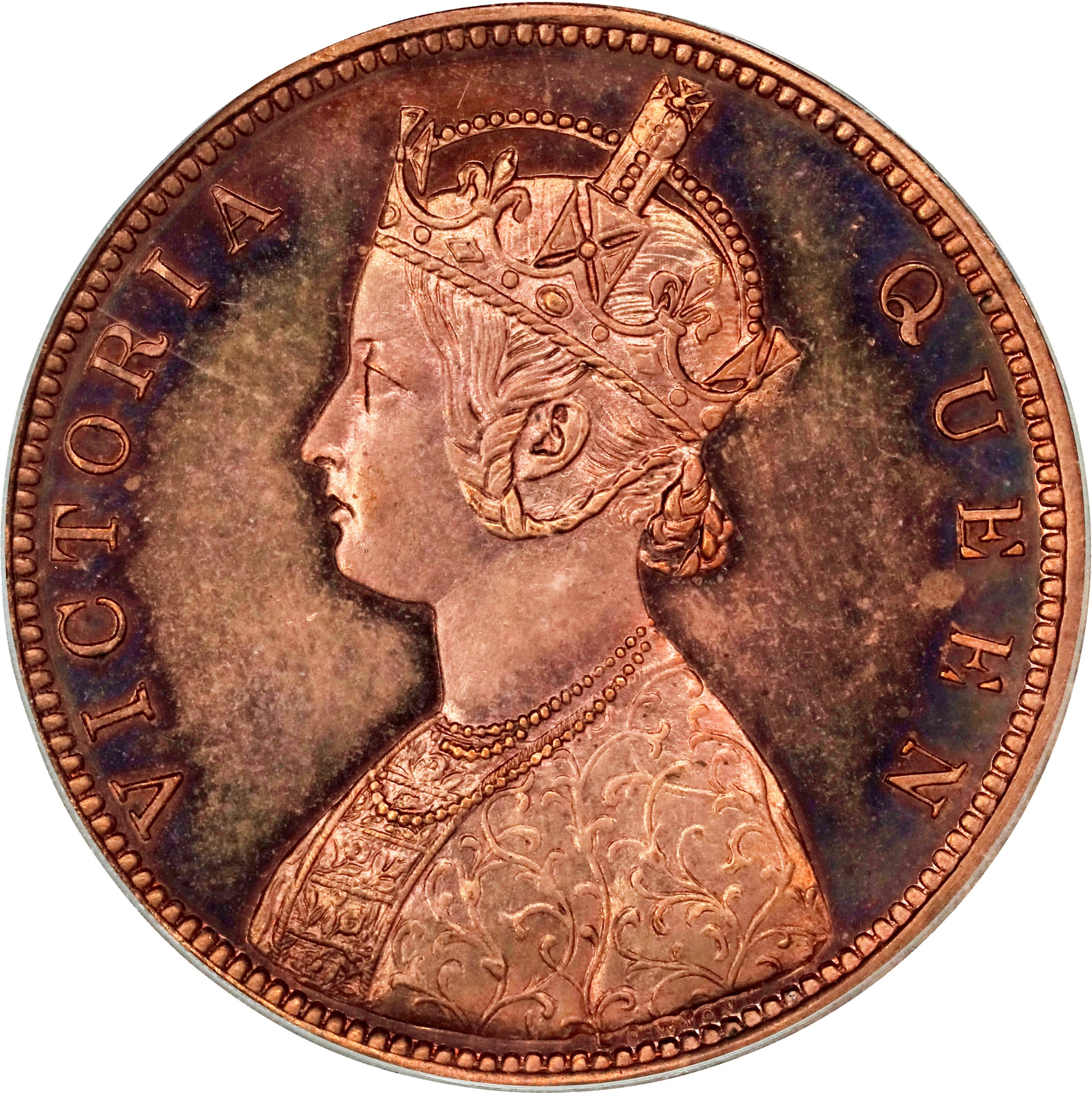 HONG KONG (SAR). Copper Cent Pattern, ND (1862). London Mint. Victoria.