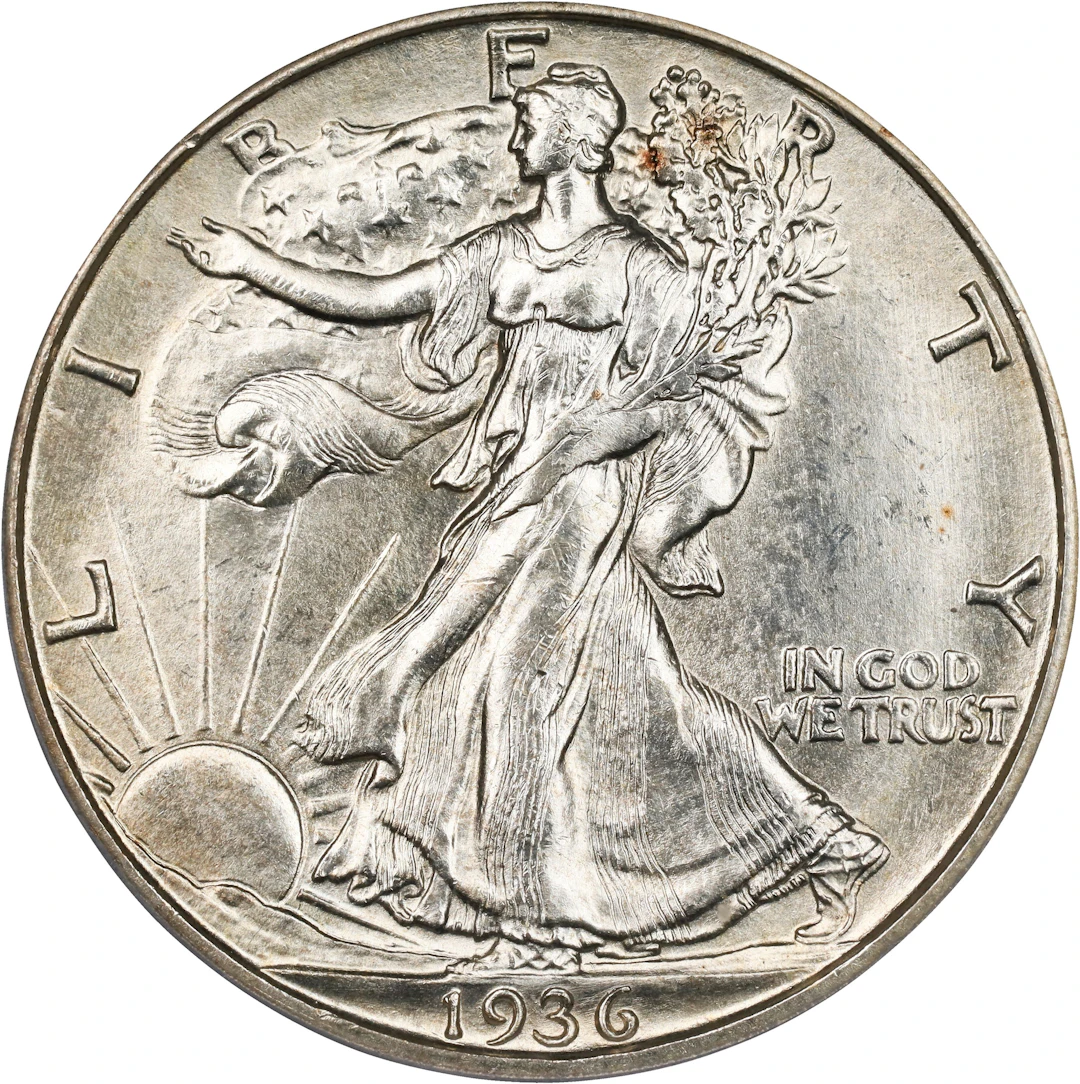 1936-S Walking Liberty Half Dollar. MS-64 (PCGS).