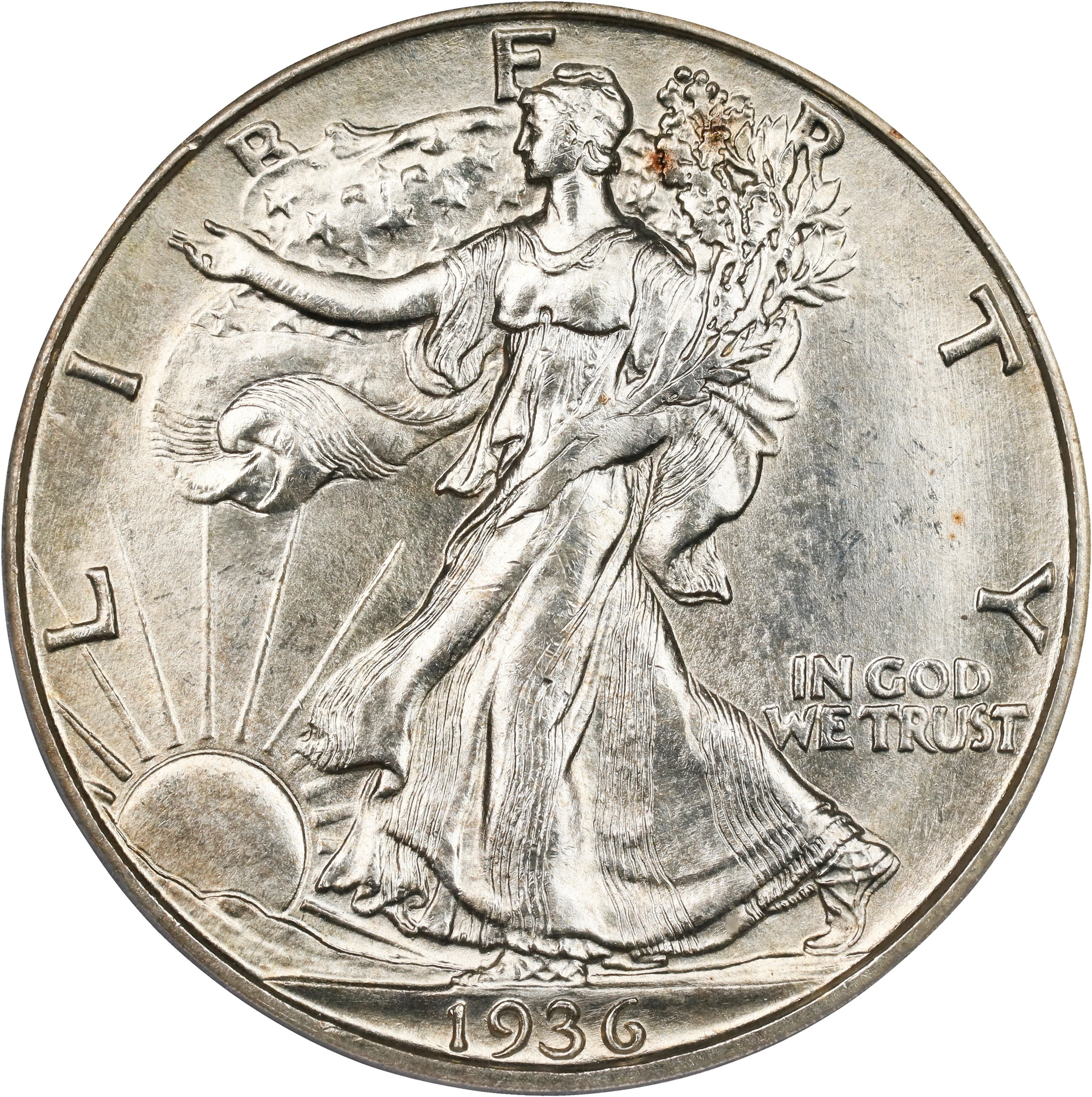 1936-S Walking Liberty Half Dollar. MS-64 (PCGS).