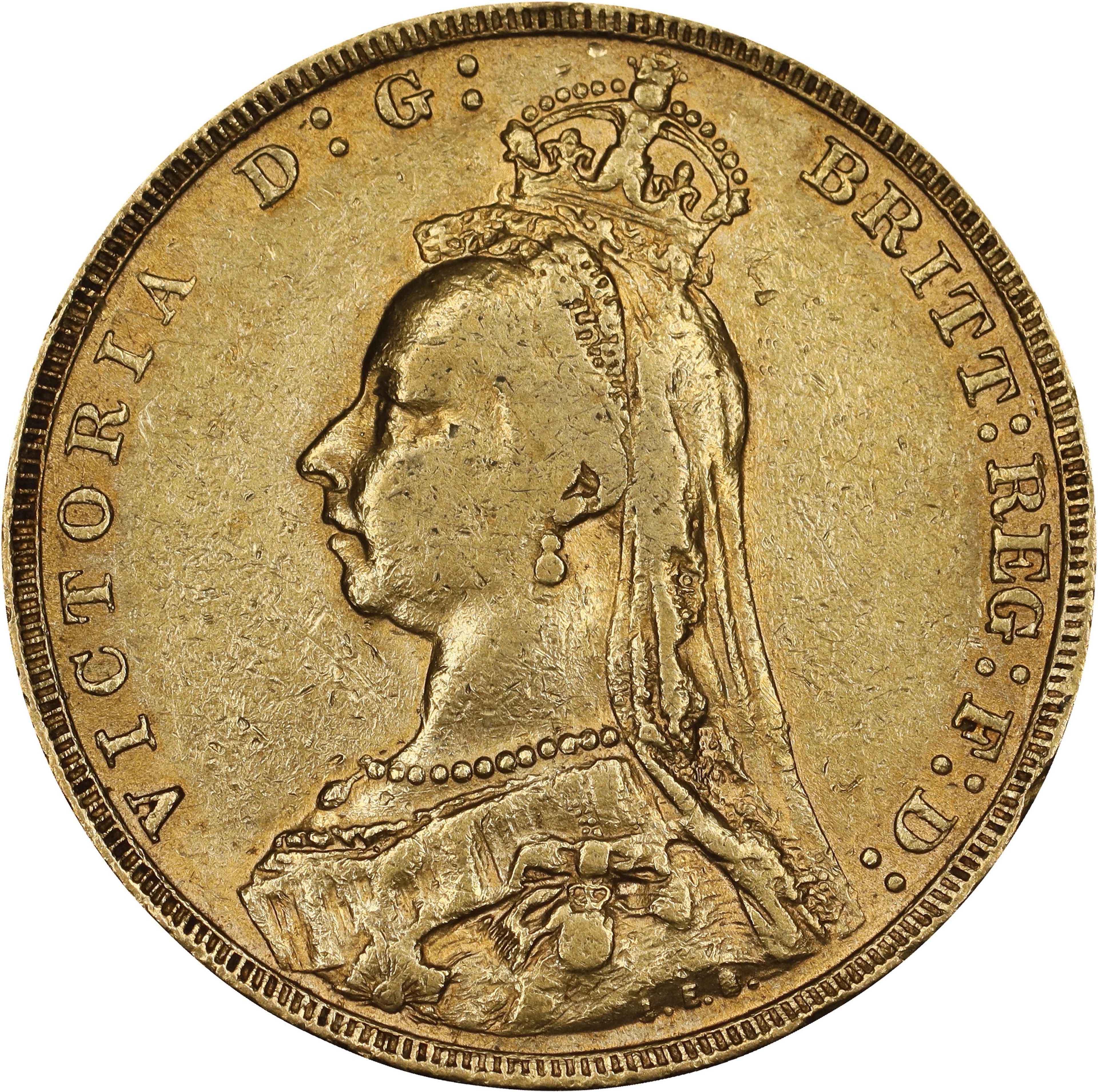 (0.236 oz, 7.325 g AGW). Great Britain. 1892 Gold Sovereign.
