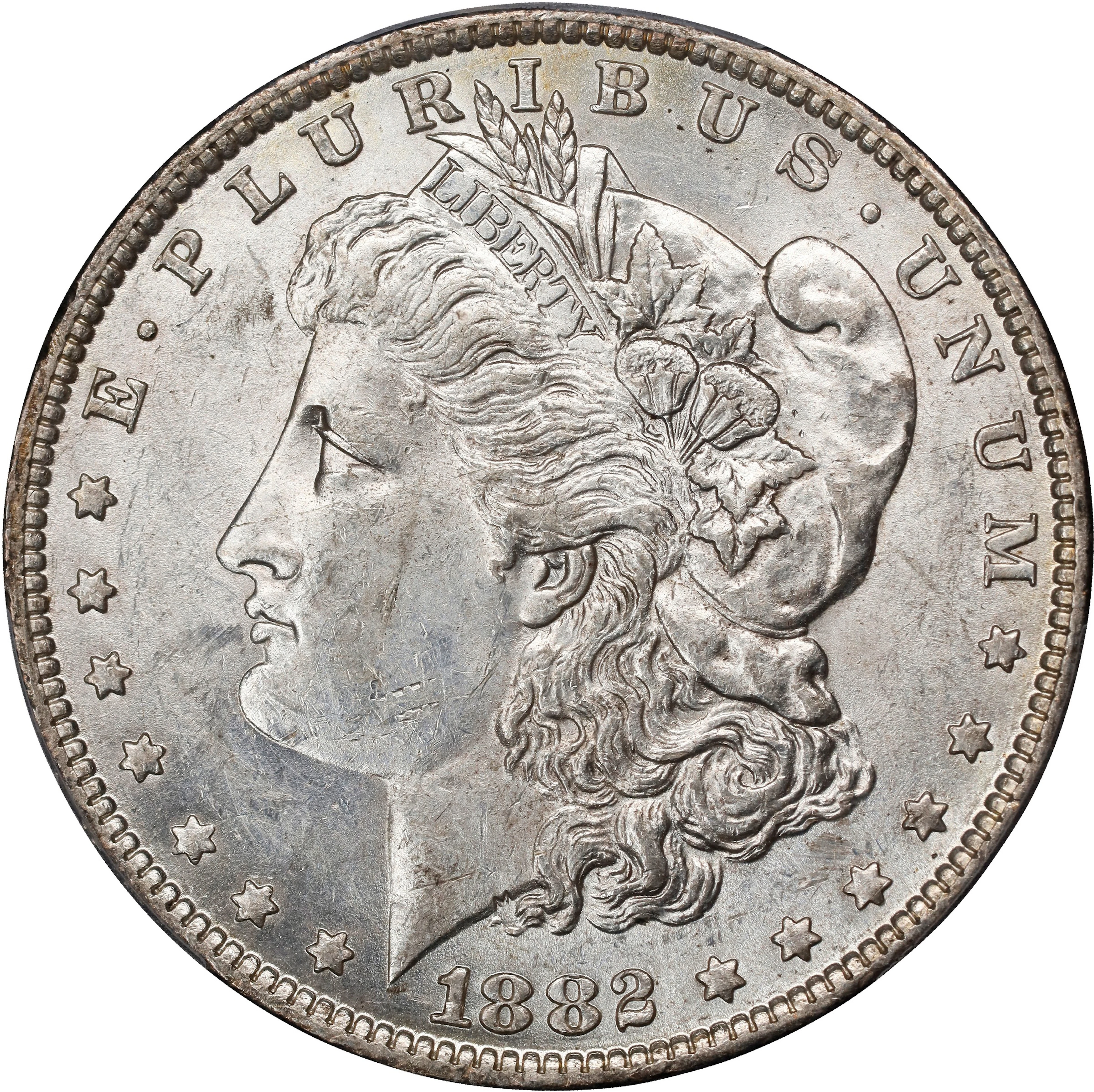 1882-O/S Morgan Silver Dollar. Top 100 Variety. Strong. AU-55 (PCGS).
