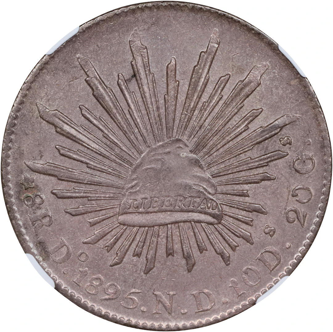 MEXICO. 8 Reales, 1895/3-Do ND. Durango Mint. NGC MS-62.