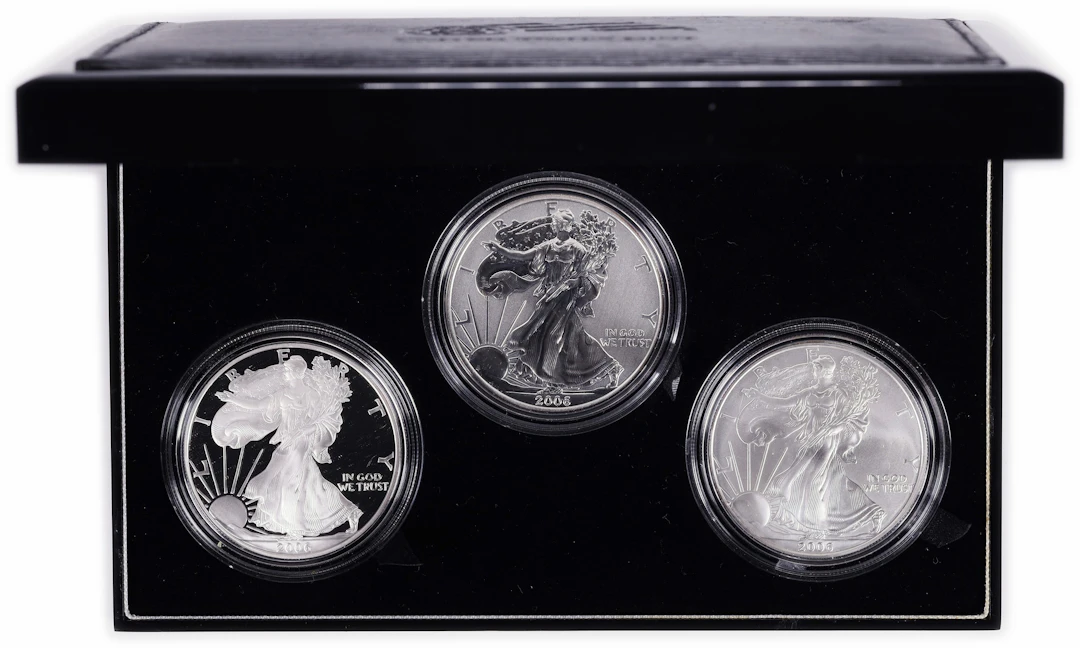 (3 oz, 93.312 g ASW). 2006 American Silver Eagle 20th Anniversary