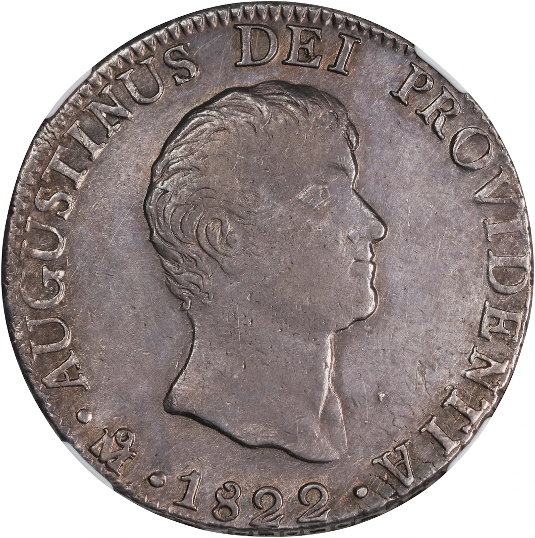 MEXICO. 8 Reales, 1822-Mo JM. Mexico City Mint. Agustin I Iturbide.