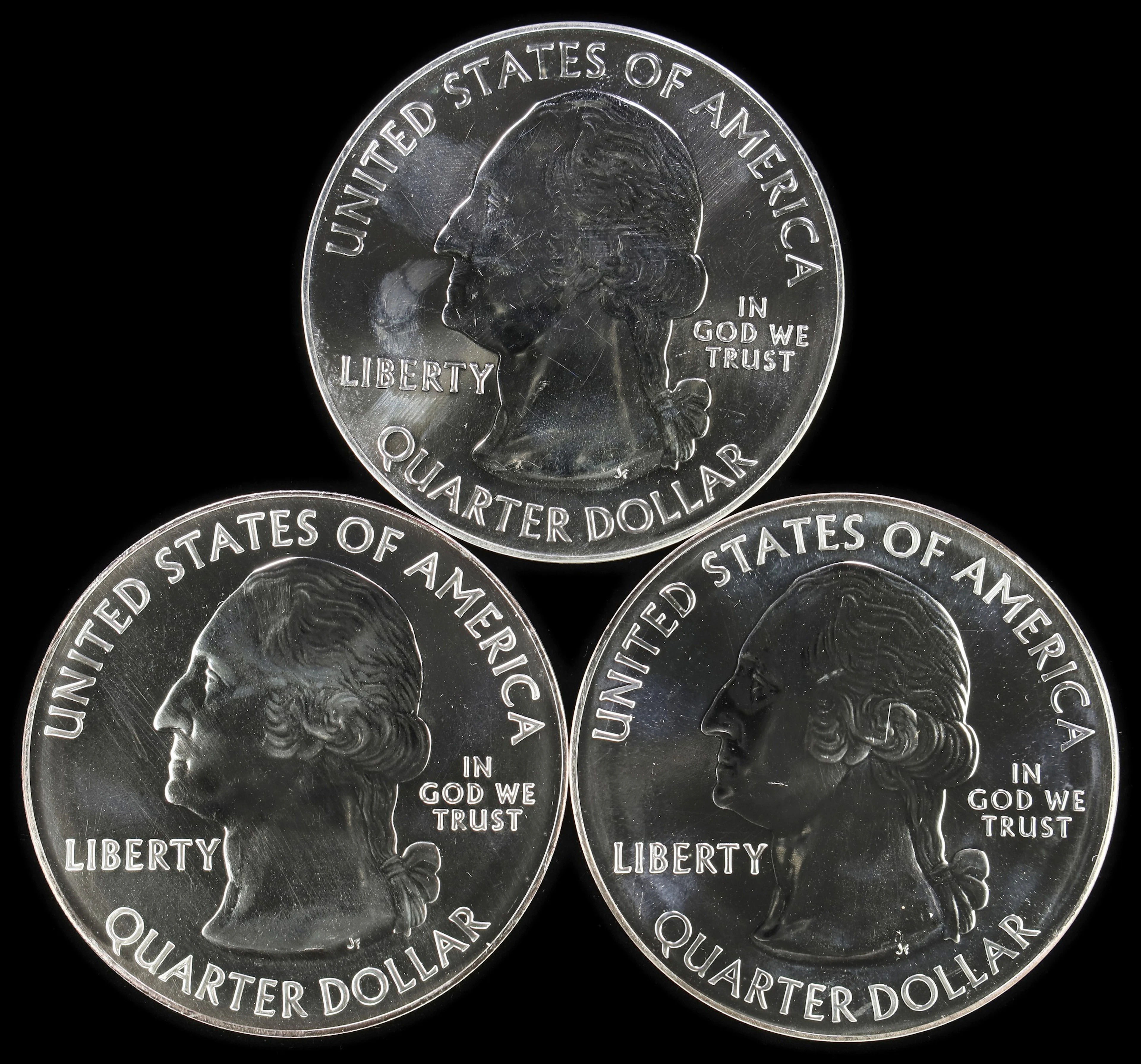(15 oz, 466.56 g ASW). Lot of (3) Mixed Date America the Beautiful