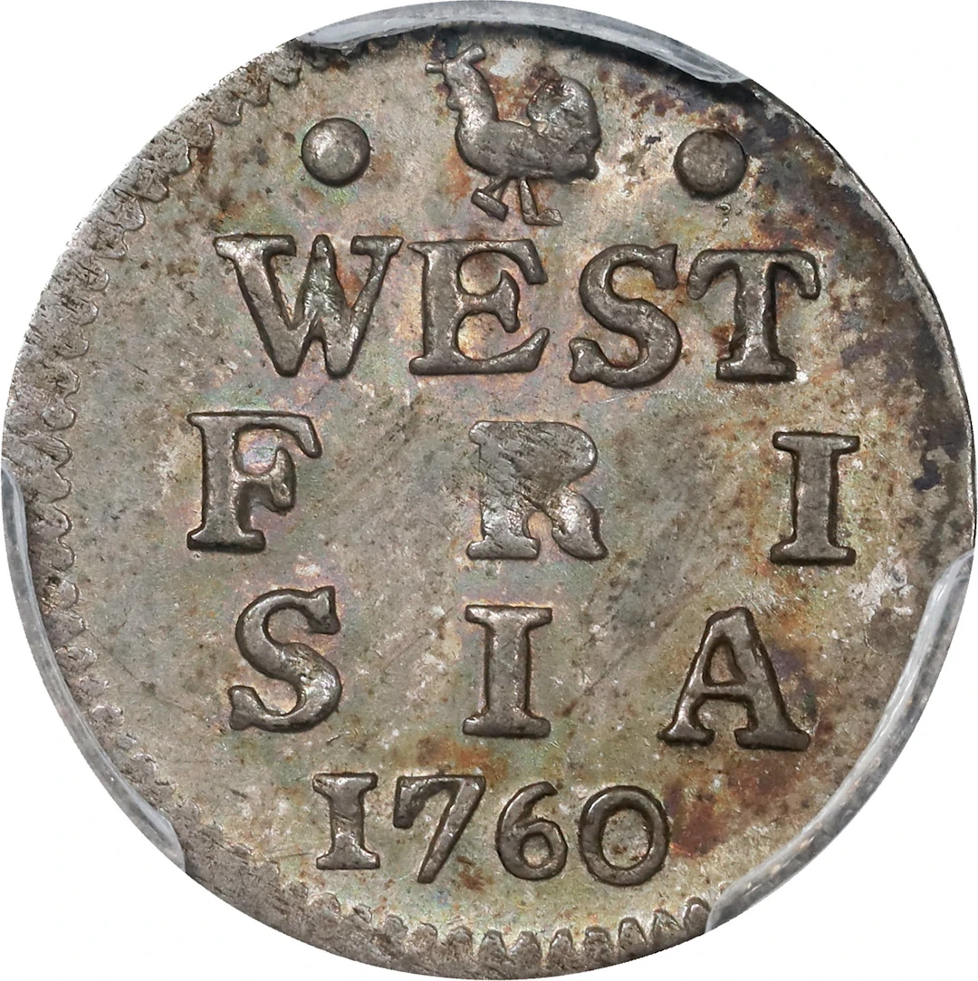 NETHERLANDS. West Friesland. Stuiver, 1760. Enkhuizen Mint. PCGS MS-65.