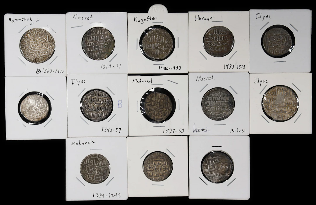 INDIA. Bengal Sultanate. Group of Silver Tankas (13 Pieces), AH 731-937