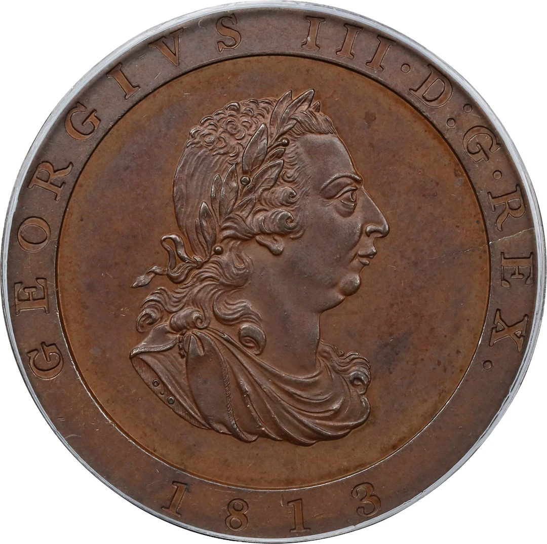 ISLE OF MAN. 1/2 Penny, 1813. Birmingham (Soho) Mint. George III.