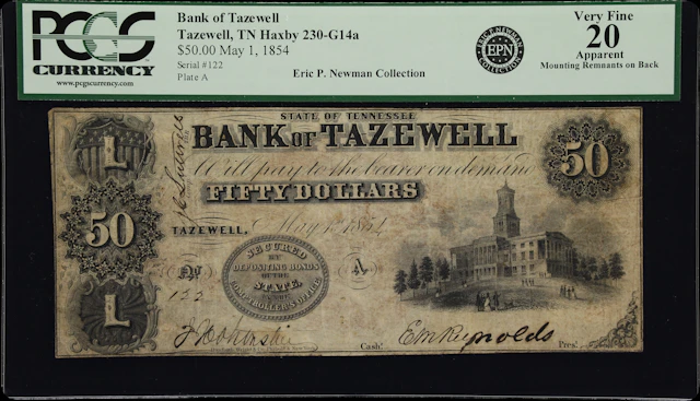 Tazewell, Tennessee. Bank of Tazewell. 1854 $50. PCGS Currency Very