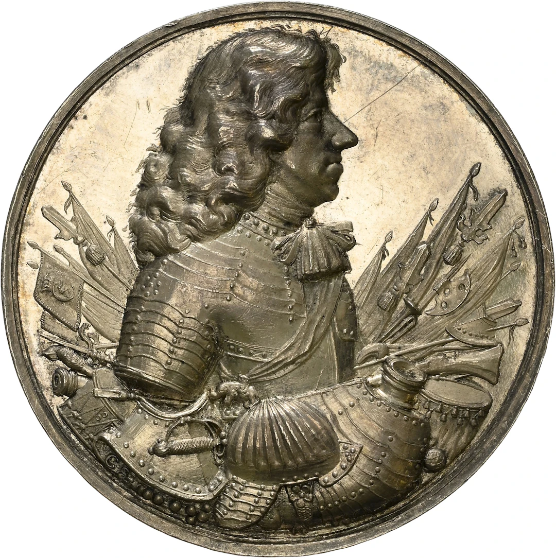 DENMARK. Silver Medal on the Conquest of Visby, 1676. Christian V. NGC MS-61.