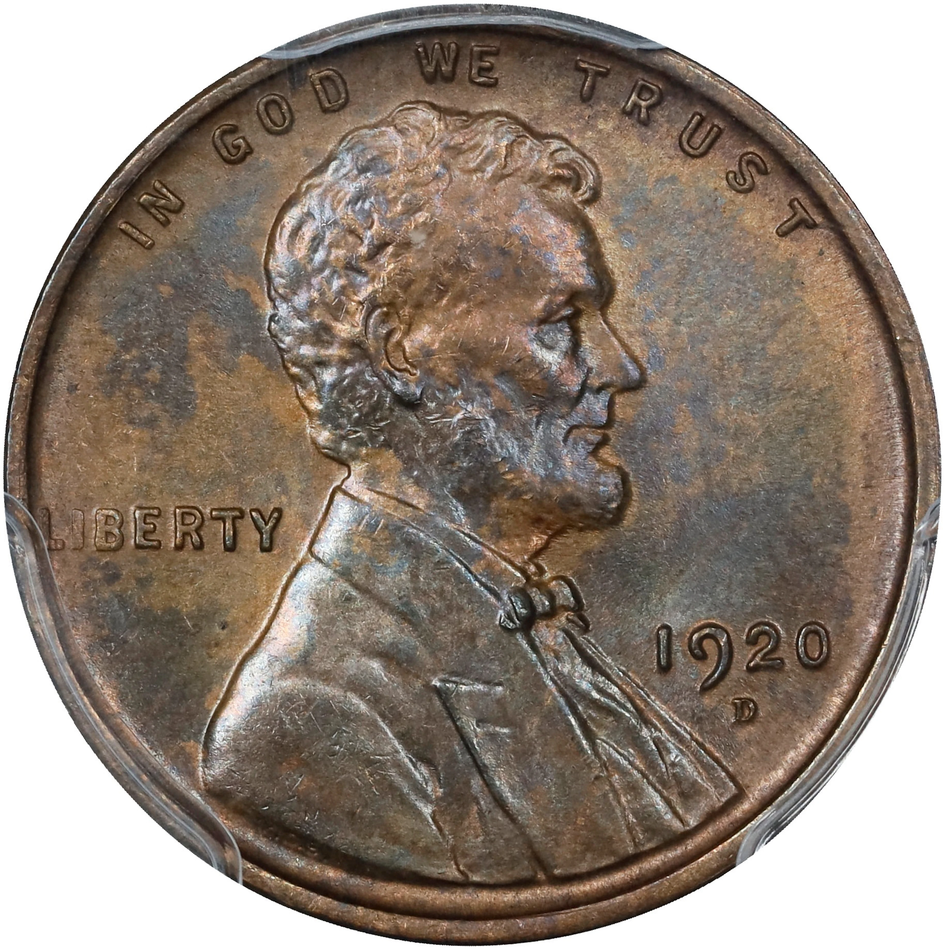 1920-D Lincoln Cent. MS-64 BN (PCGS).