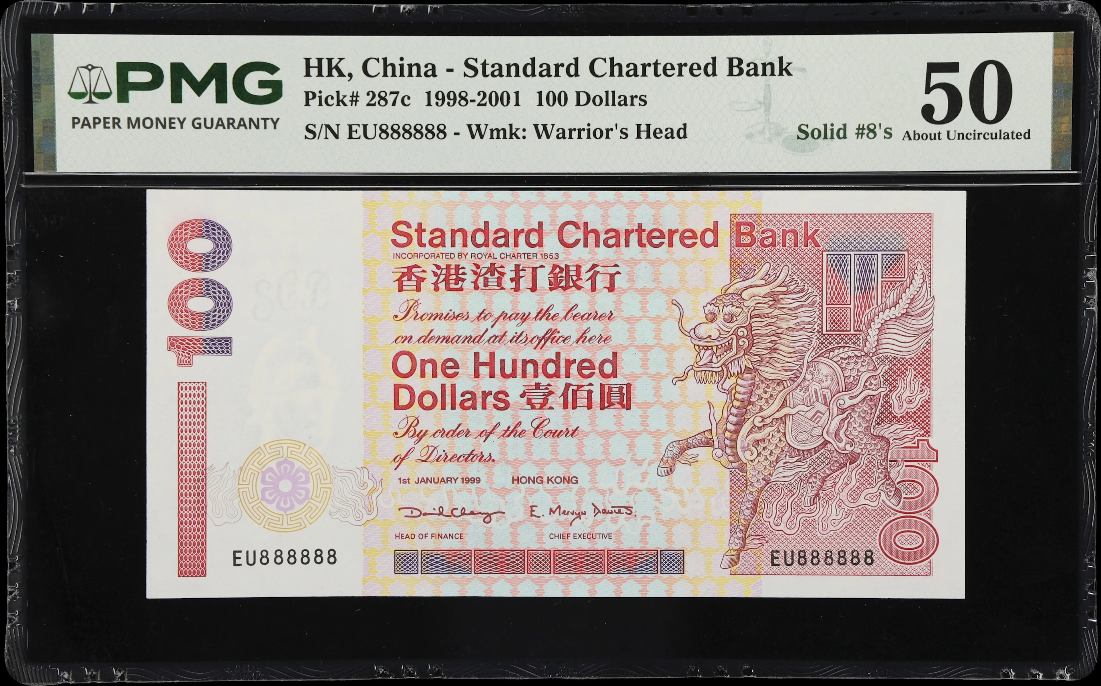 (t) HONG KONG (SAR). Standard Chartered Bank. 100 Dollars, 1.1.1999.