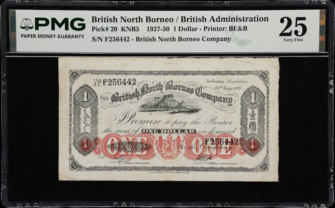 BRITISH NORTH BORNEO. British North Borneo Company. 1 Dollar, 29.7.1927.