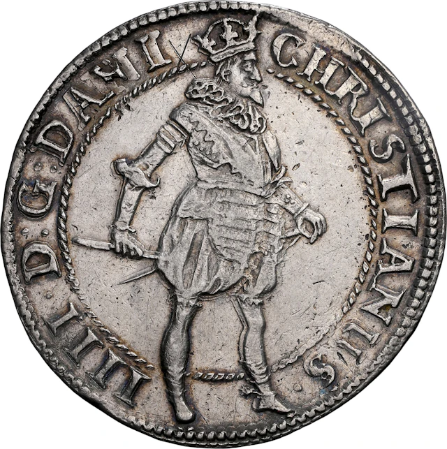 DENMARK. 2 Krone, 1624. Copenhagen Mint. Christian IV. NGC AU Details--Obverse