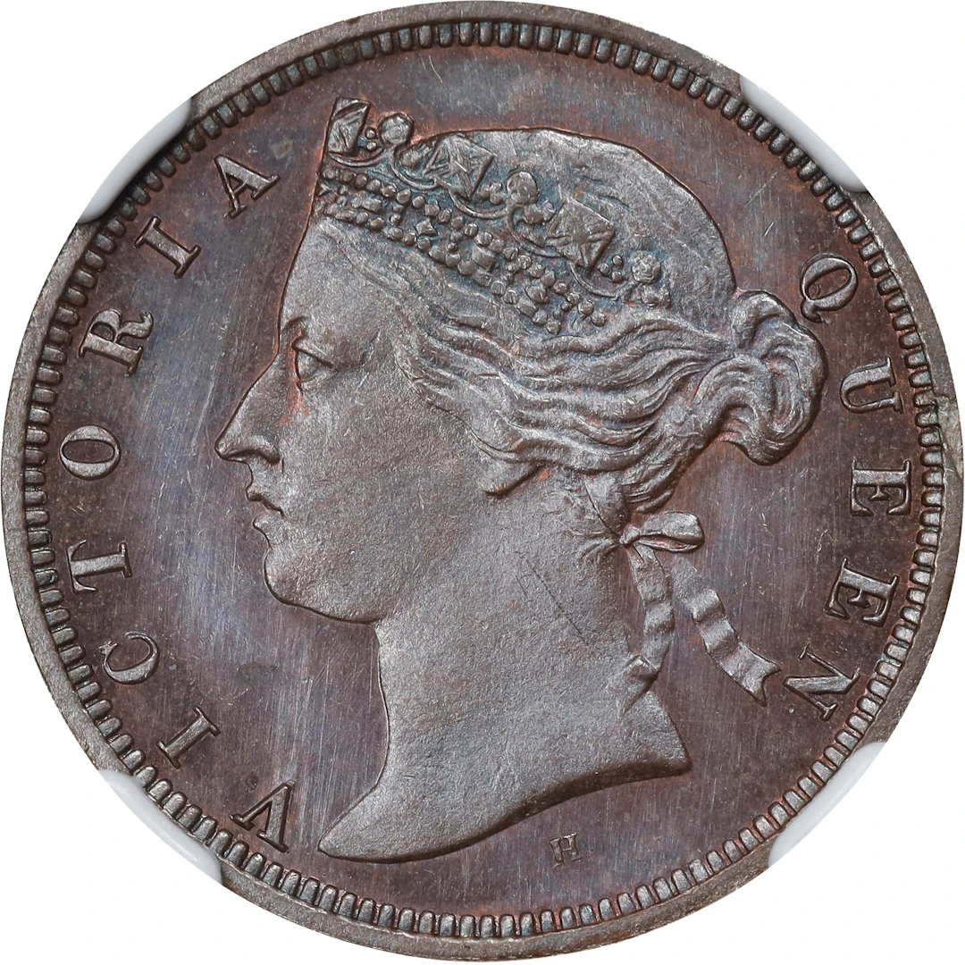 STRAITS SETTLEMENTS. 1/2 Cent, 1872-H. Birmingham (Heaton) Mint. Victoria.