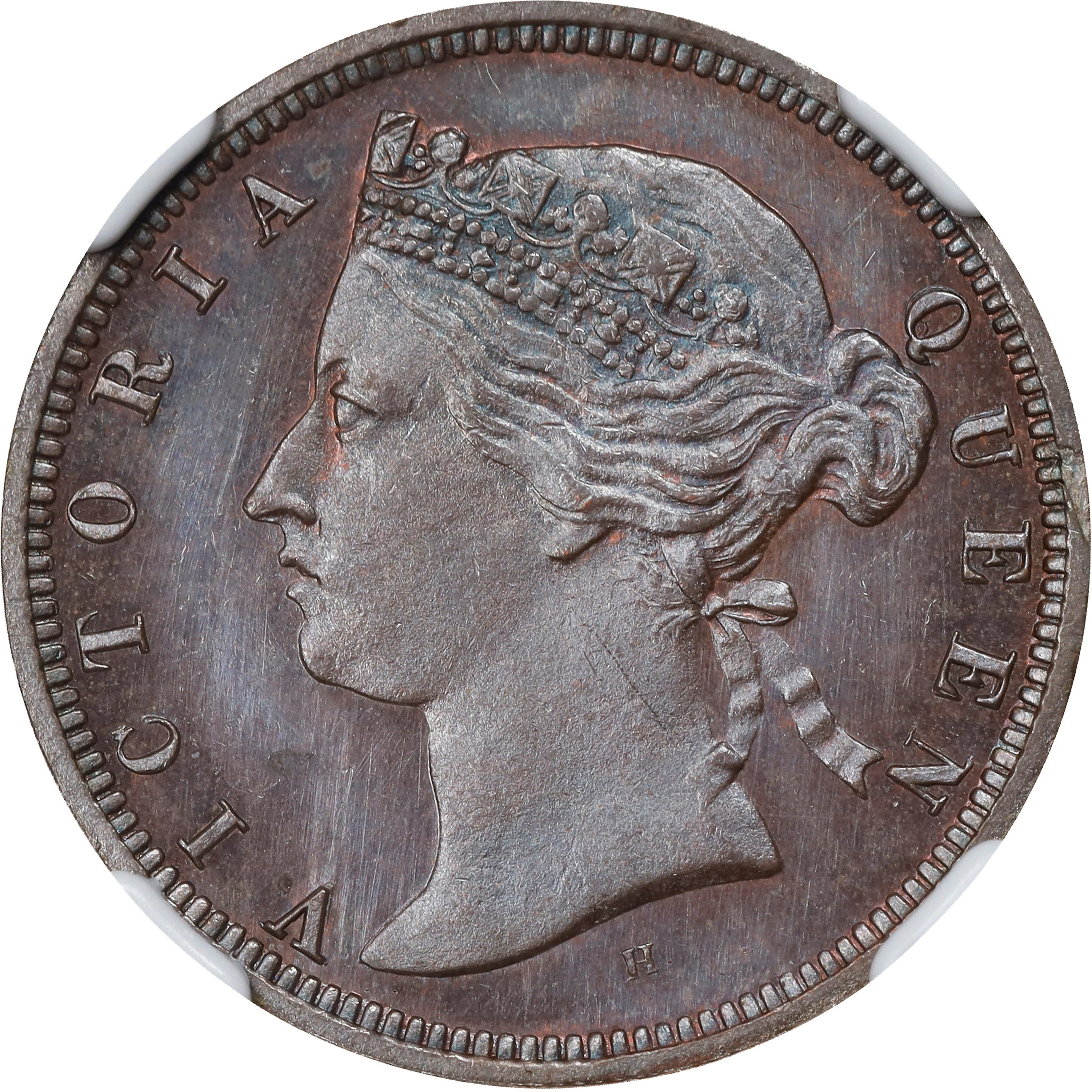 STRAITS SETTLEMENTS. 1/2 Cent, 1872-H. Birmingham (Heaton) Mint. Victoria.