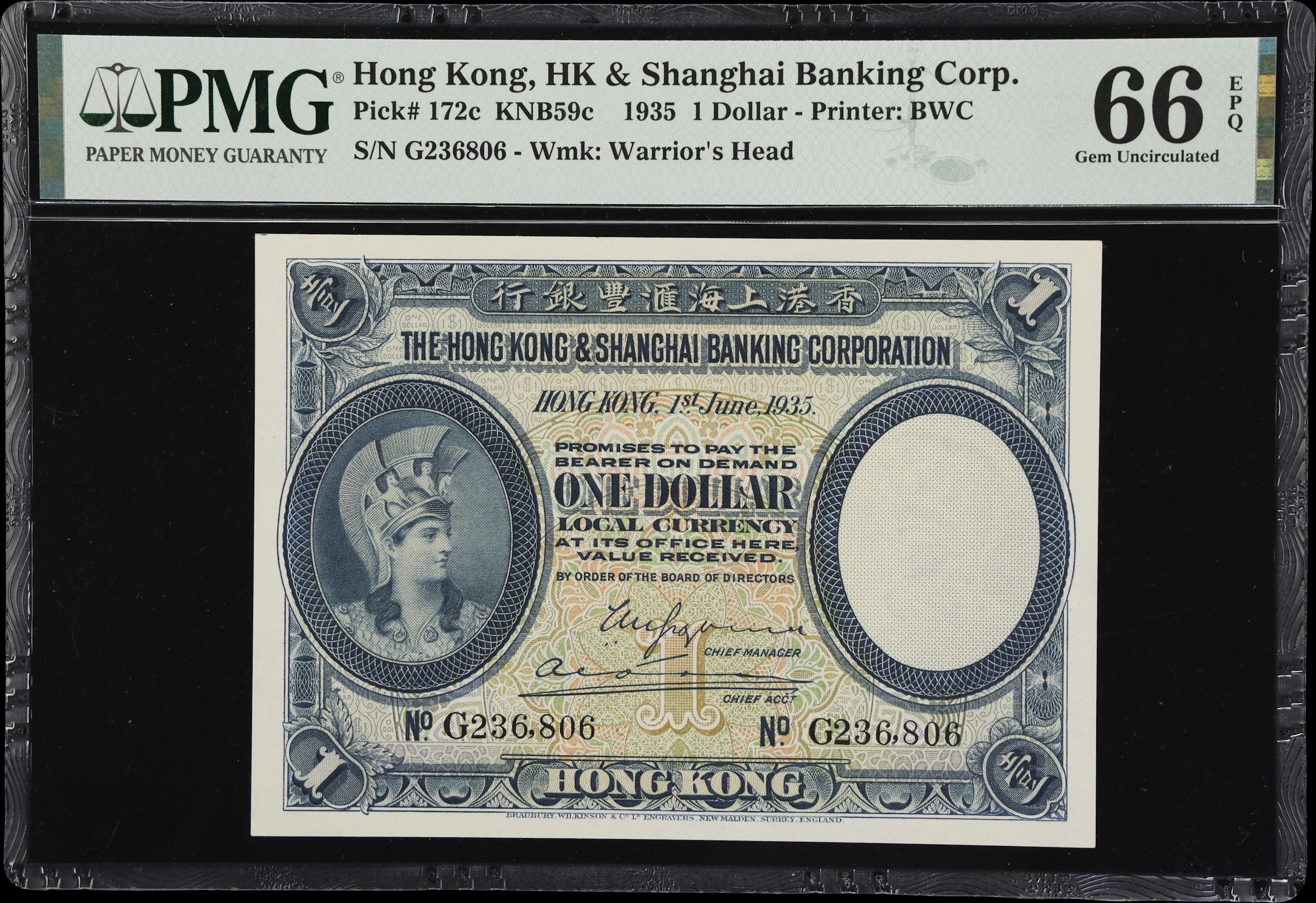 HONG KONG (SAR). Hong Kong & Shanghai Banking Corporation. 1 Dollar