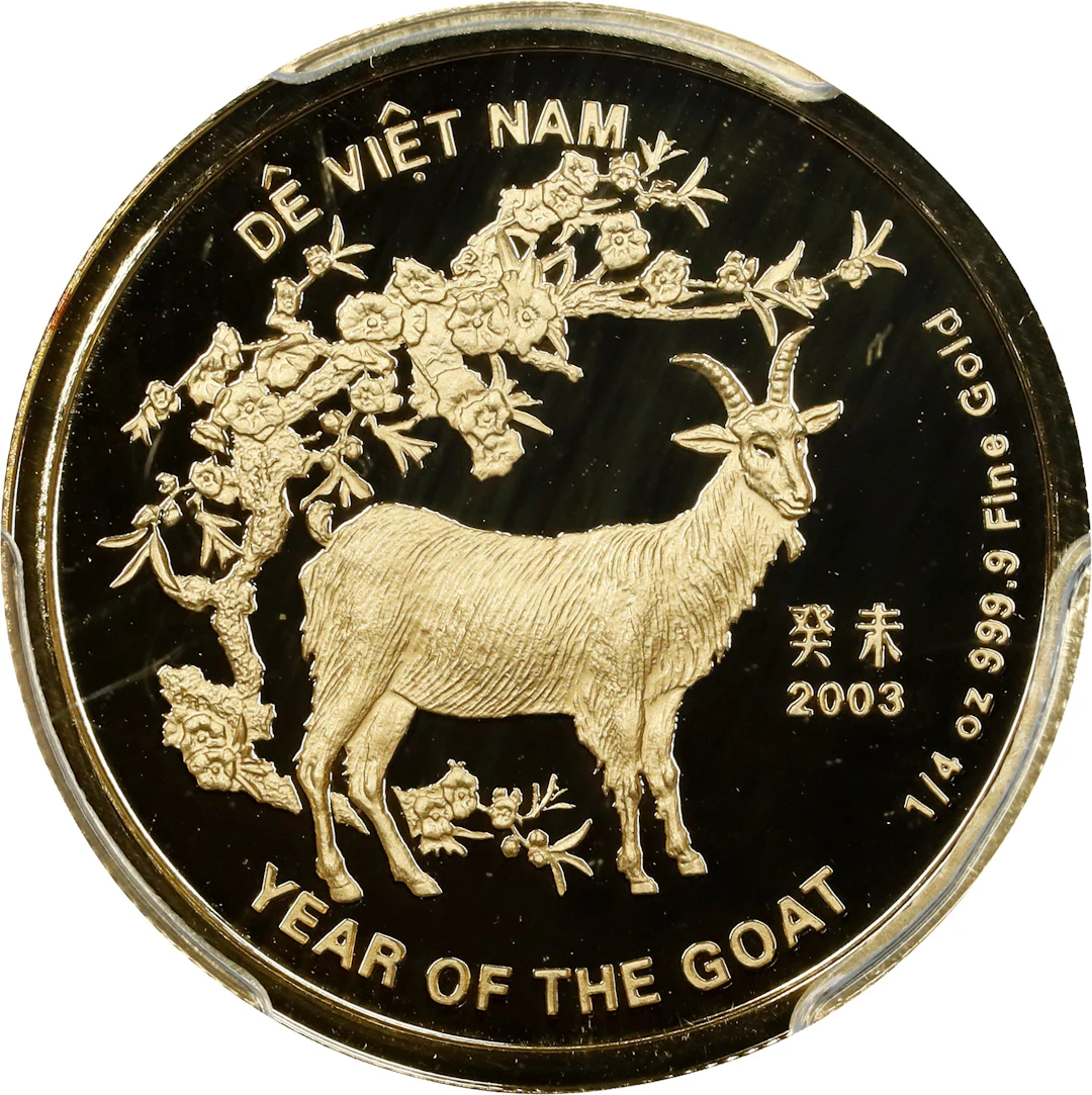 VIETNAM. Gold 20000 Dong, 2003. Lunar Series, Year of the Goat. PCGS