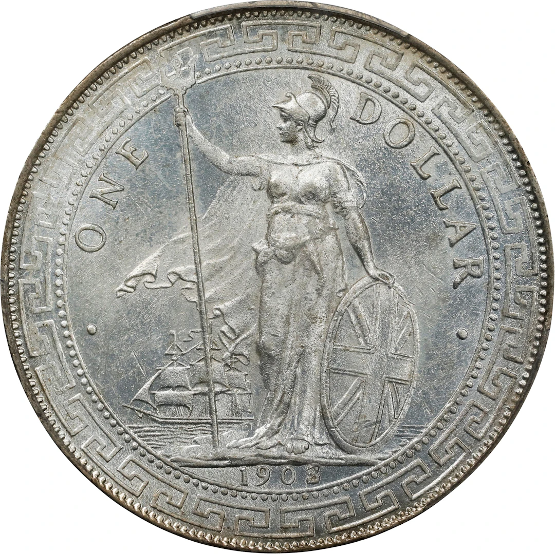 GREAT BRITAIN. Trade Dollar, 1903/2-B. Bombay Mint. Edward VII. PCGS MS-62.