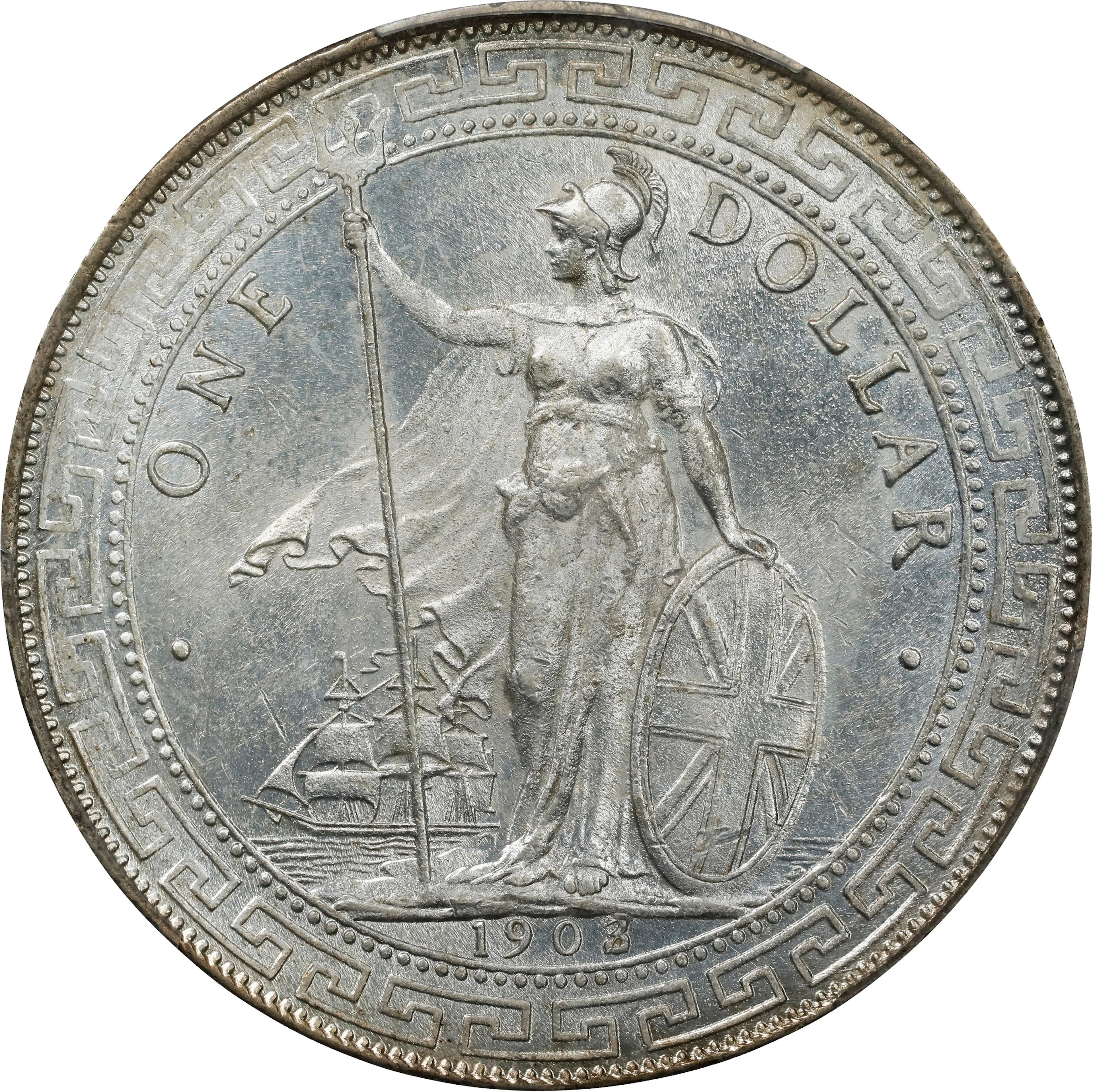 GREAT BRITAIN. Trade Dollar, 1903/2-B. Bombay Mint. Edward VII. PCGS MS-62.